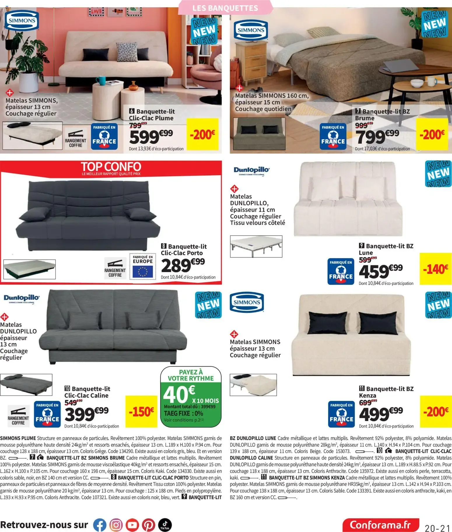 Conforama - Dormez Confo: La Grande Literie du 7 juillet au 3 août 2026 - Catalogue page 21