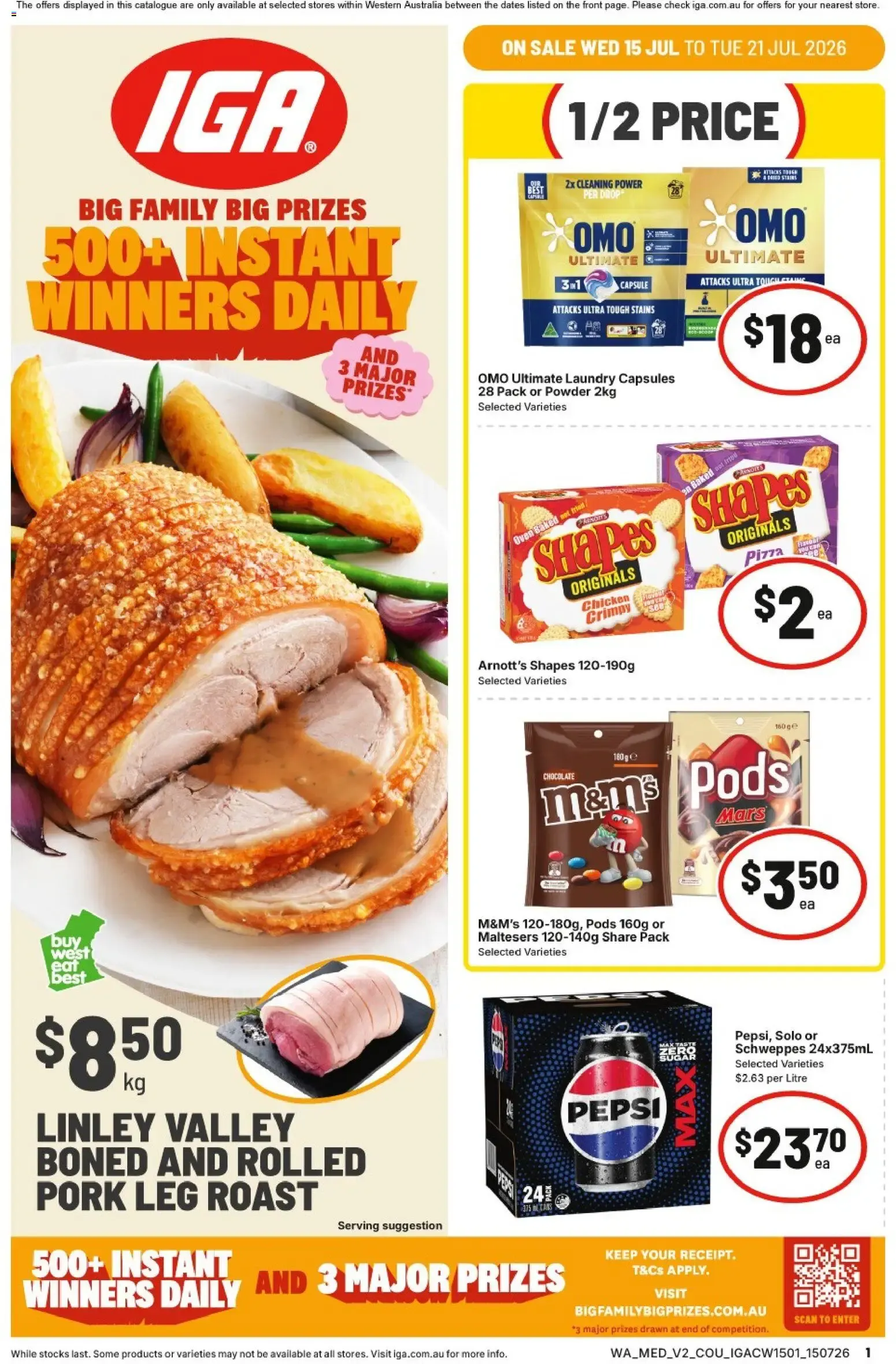 IGA - Big Family Big Prizes - Catalogue valid from 15 July to 21 July 2026 - page 1