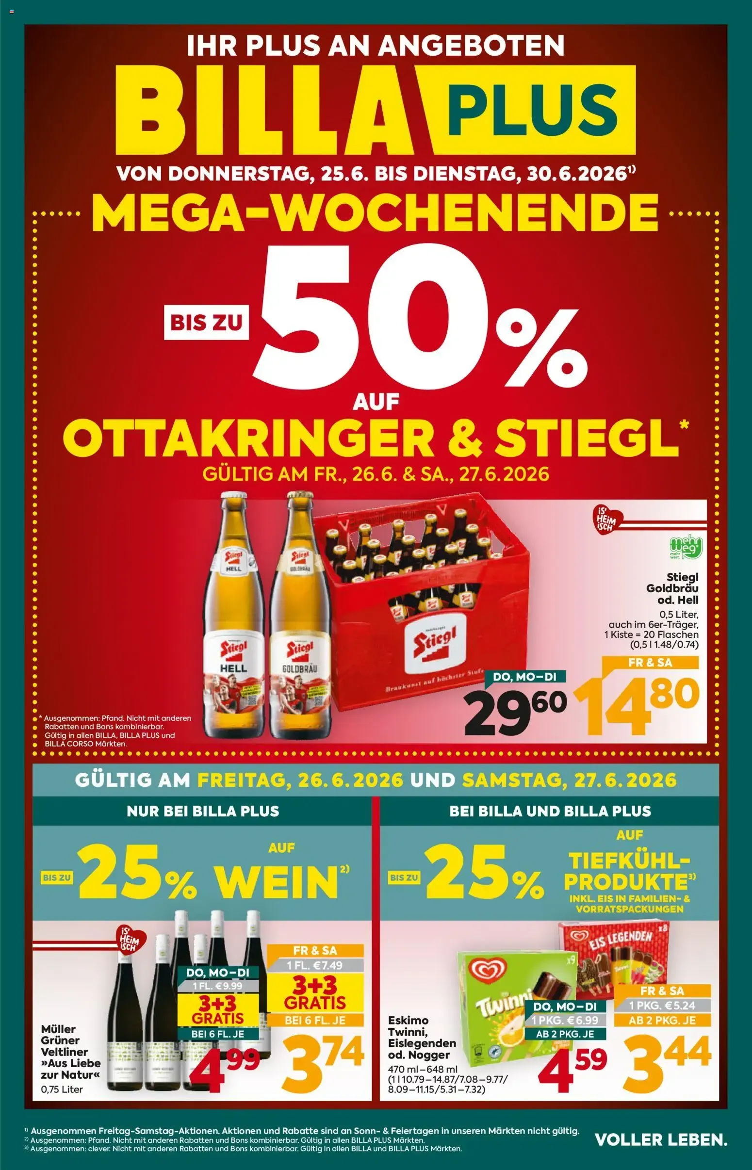 Billa Plus Flugblatt von 25.06.2026 - Aktuelle Angebote von 25. Juni bis 30. Juni 2026 - Flugblätt seite  1