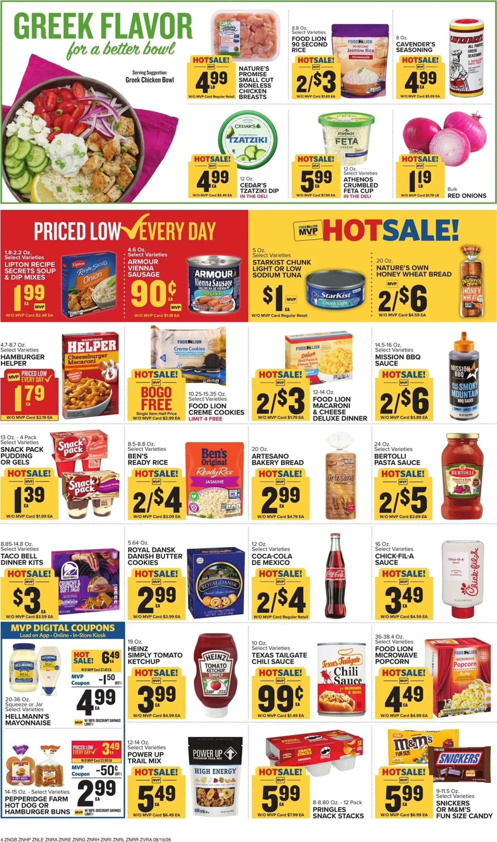 Weekly promotion Current Food Lion leaflet valid from Wednesday 08/19/2026 to Tuesday 08/25/2026 spanning from August 19 to August 25 2026 - Page 8 for Catalogue 365
