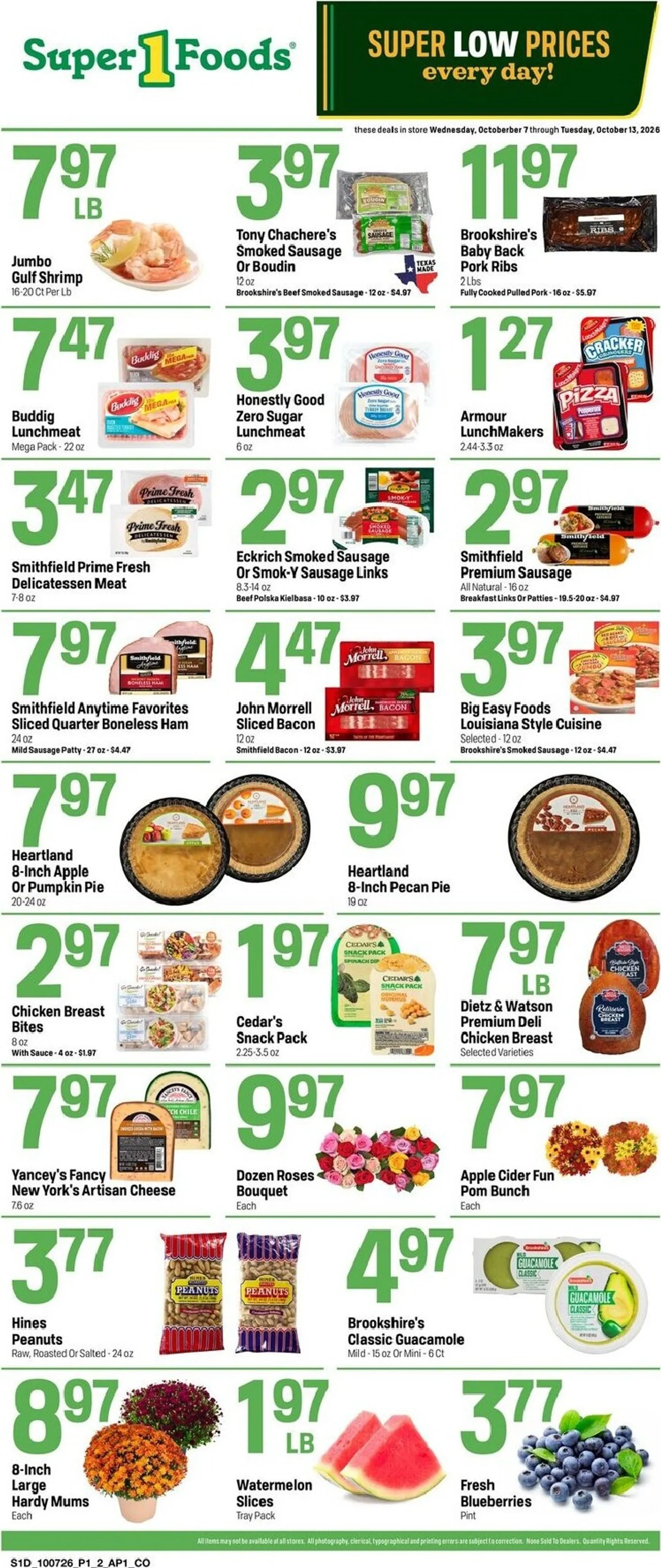 Weekly ad Super 1 Foods from October 7 to October 13 2026 - Page 1