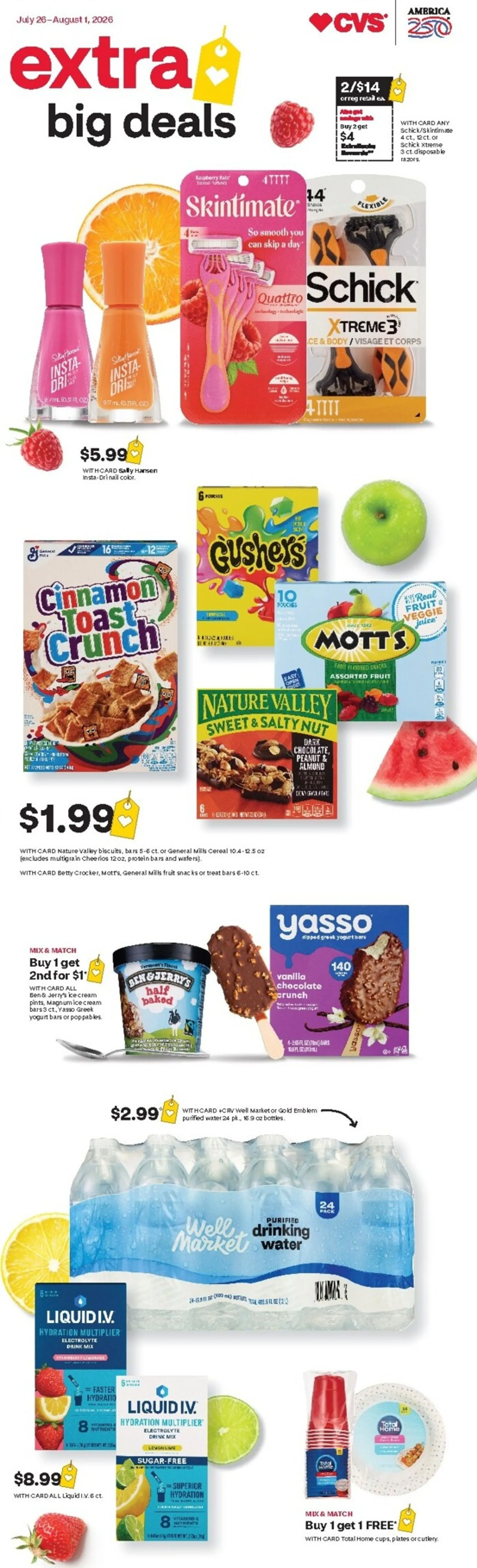 Weekly ad Current CVS Pharmacy leaflet valid from Sunday 07/26/2026 to Saturday 08/01/2026 from July 26 to August 1 2026 - Page 1