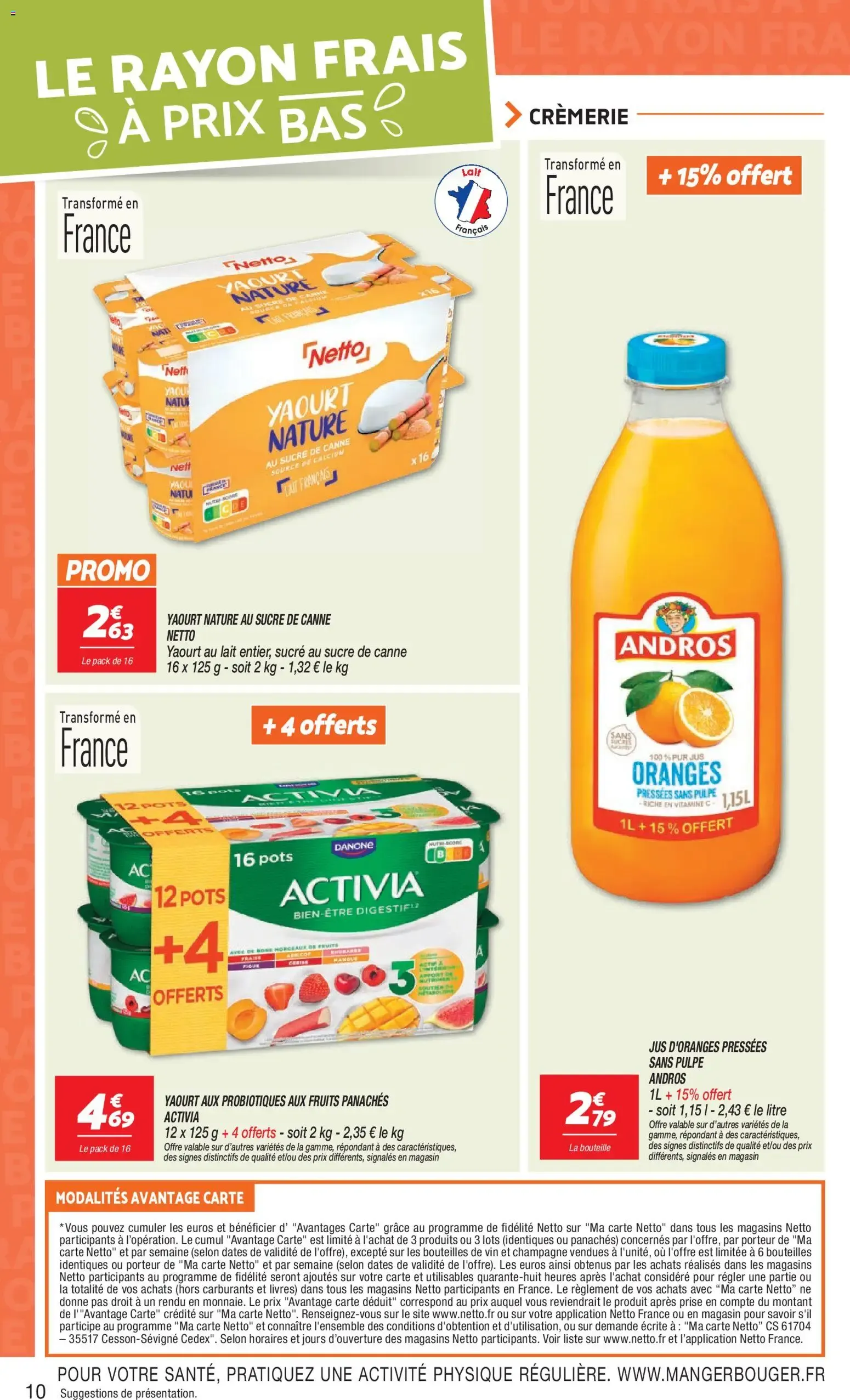 Netto - le rayon frais à prix bas à partir du 28/07/2026 - promo en ligne du 28 juillet au 3 août 2026 - Catalogue page 10