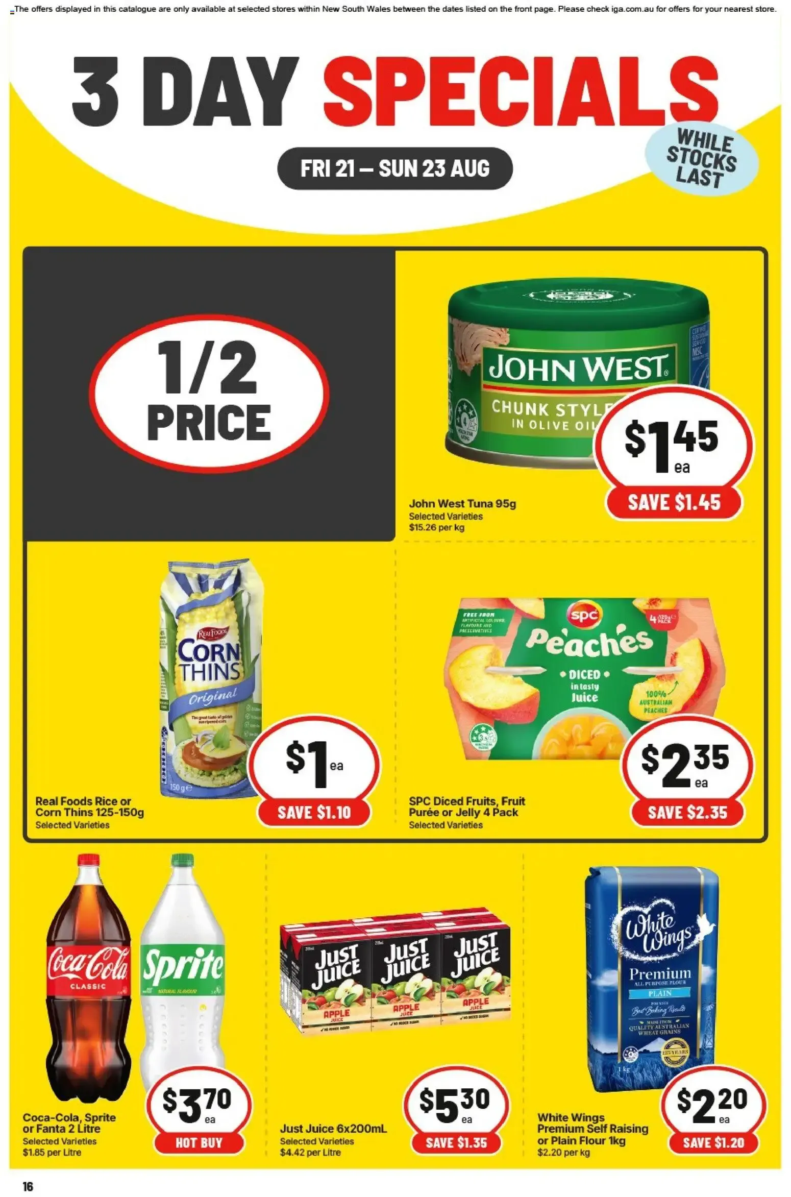 3 DAY SPECIALS - Catalogue valid from 21 August to 23 August 2026 - page 1