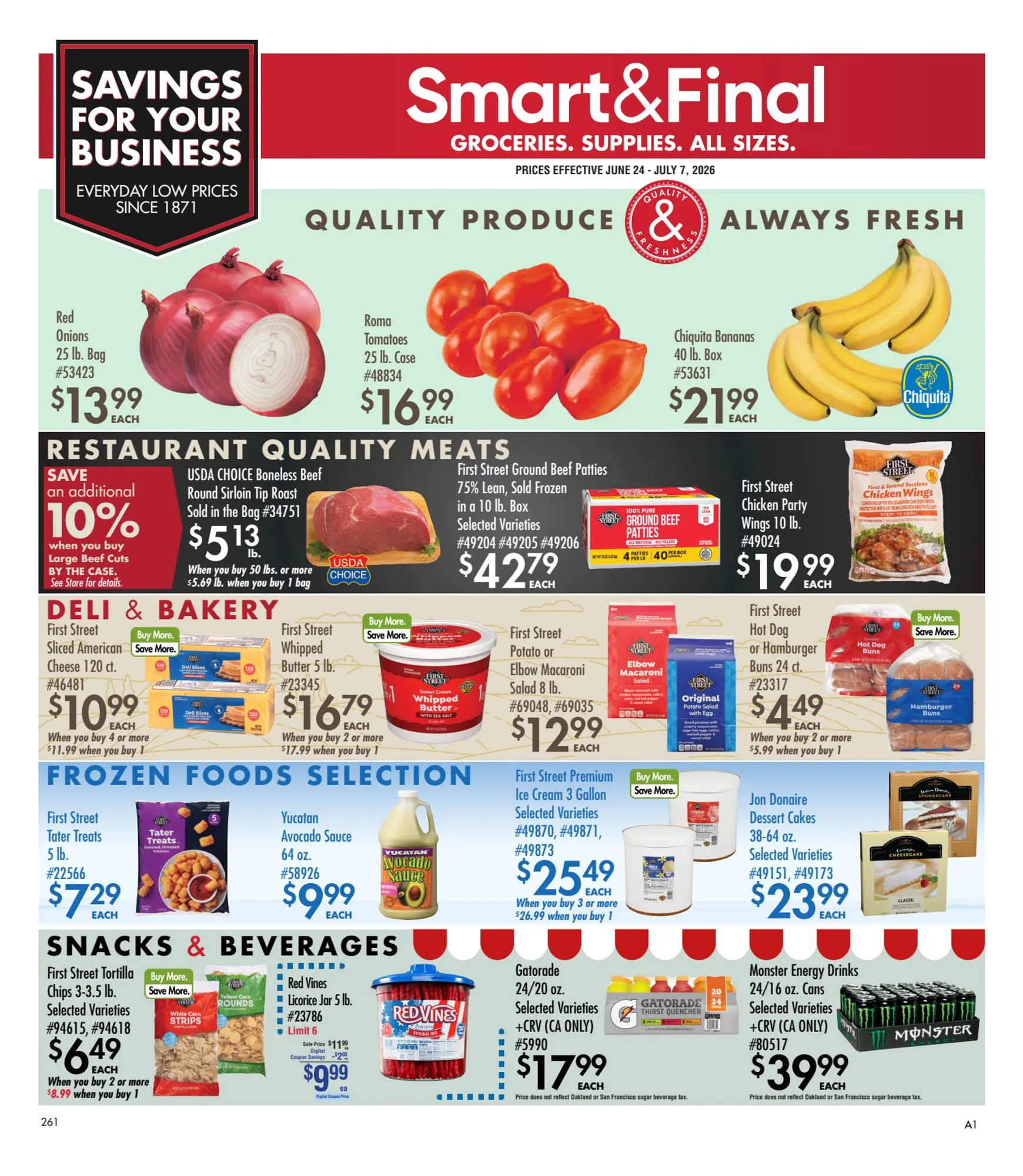 Weekly ad Current Smart & Final - Business & Club Savings leaflet valid from Wednesday 06/24/2026 to Tuesday 07/07/2026 from June 24 to July 7 2026 - Page 1