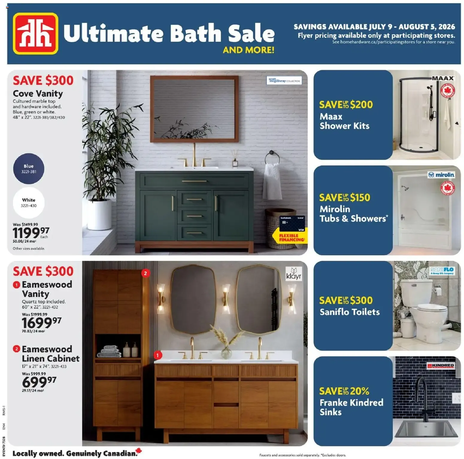 Home Hardware flyer - Ultimate Bath Sale from Jul 9, 2026 > weekly specials & deals from July 9 to August 5 2026 - flyer page 1