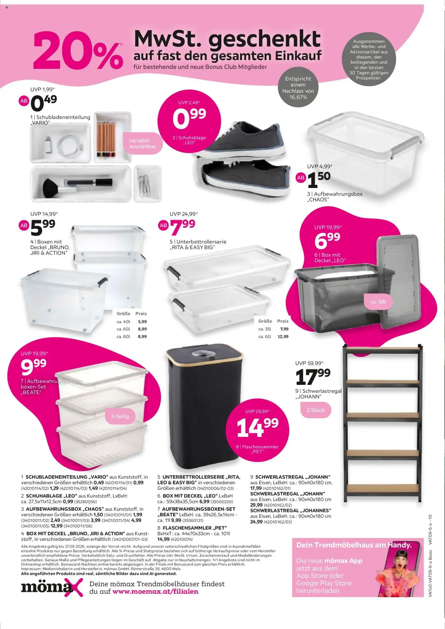 Mömax Prospekt: Pink Shopping Aktionen von 1. September bis 14. September 2026 - Flugblätt seite 10