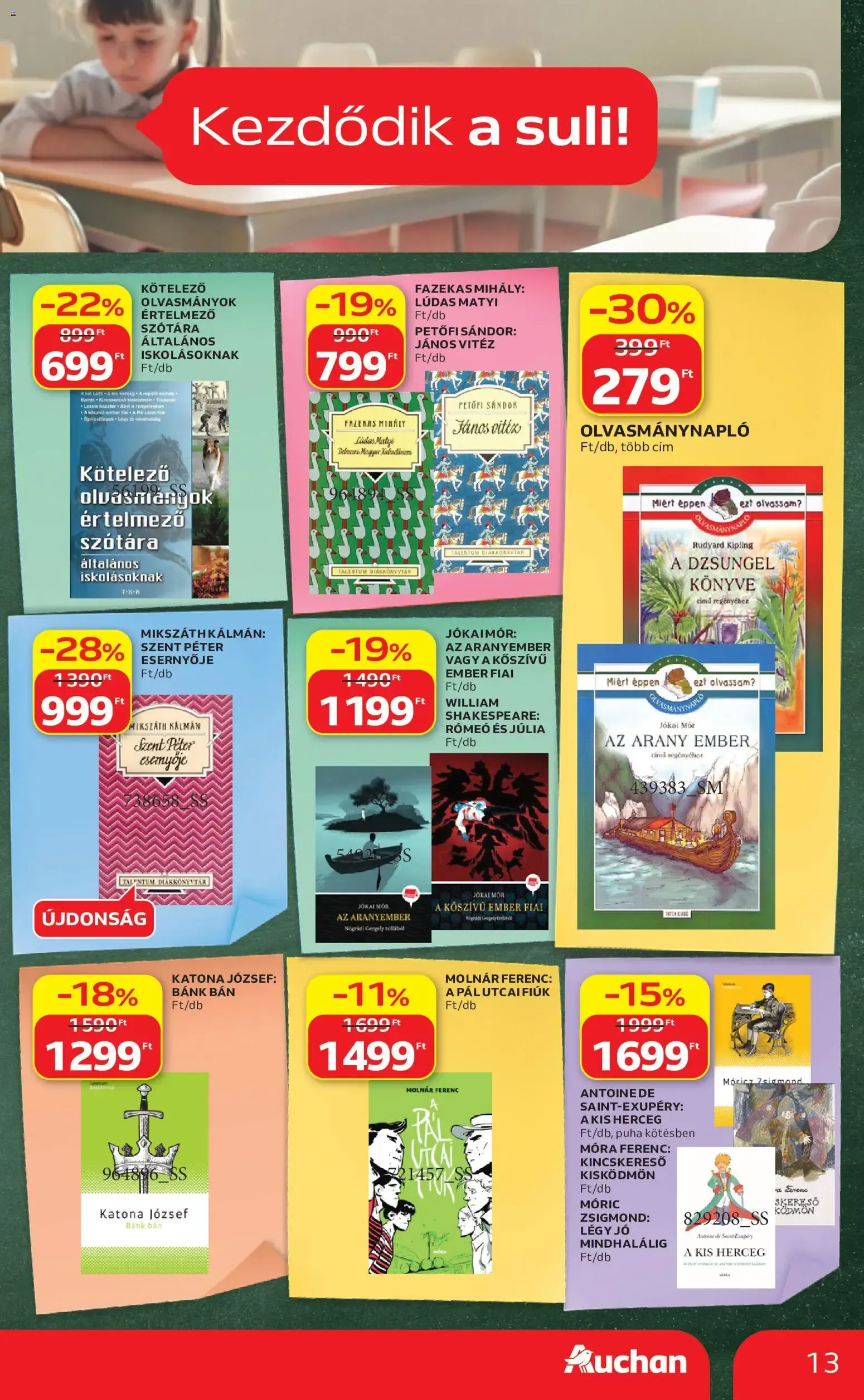 Katalógus Auchan Iskolakezdési ajánlatok - 2026.07.23. -tól/töl > akció, lapozható szórólap 🛍️ július 23.-tól július 29.-ig 2026. - Oldal 13