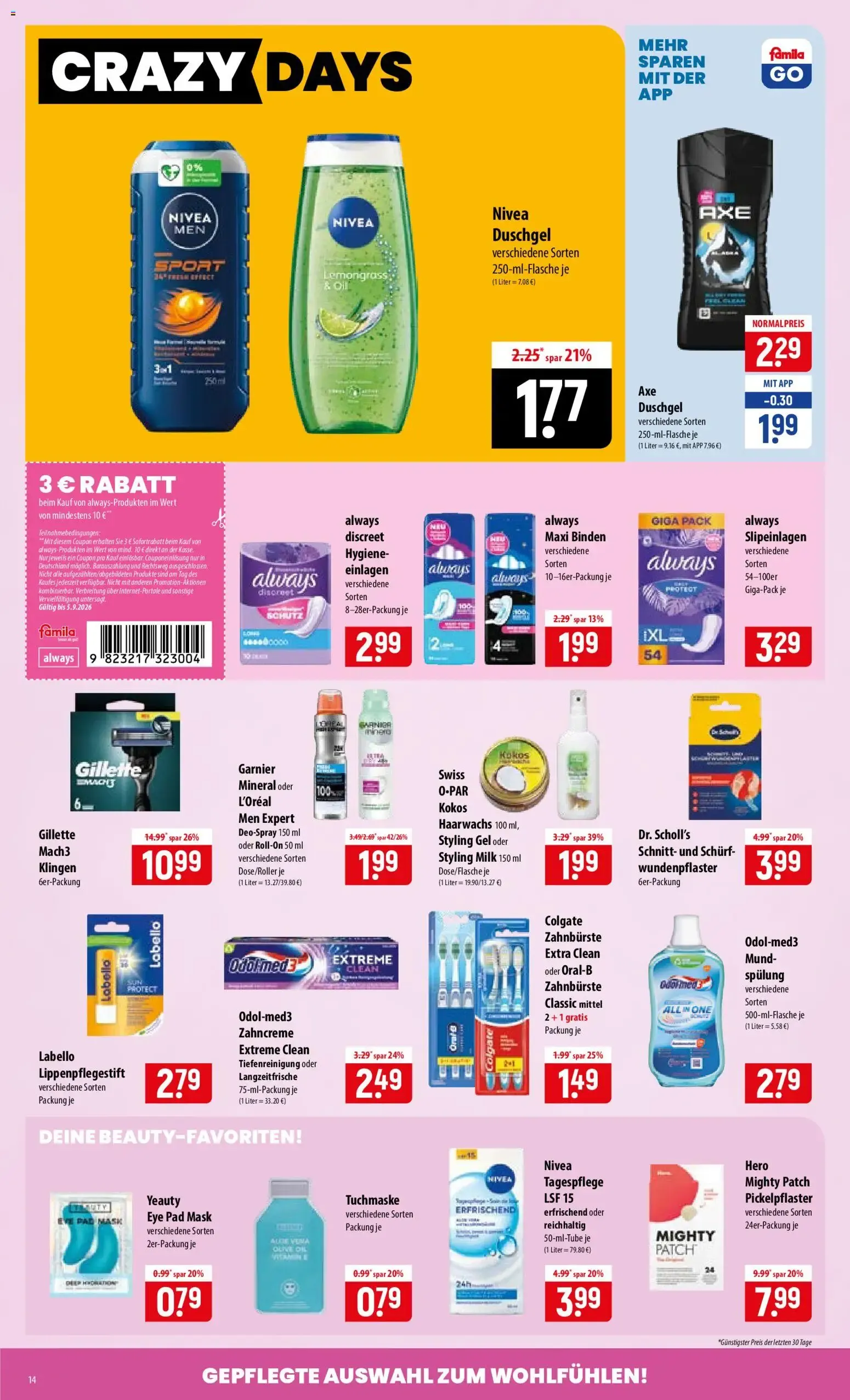Famila Prospekt: Crazy Days von 31. August bis 5. September 2026 - Prospekt seite 14