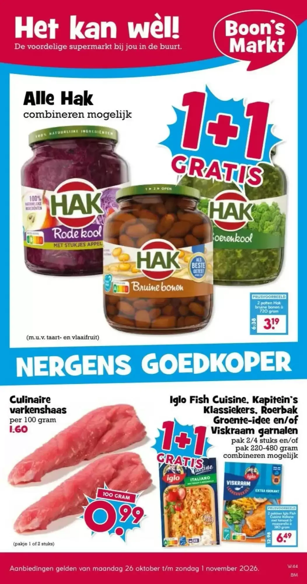 Boon`s Markt folder week 44 van 26 oktober tot 1 november 2026 - Folder pagina 1