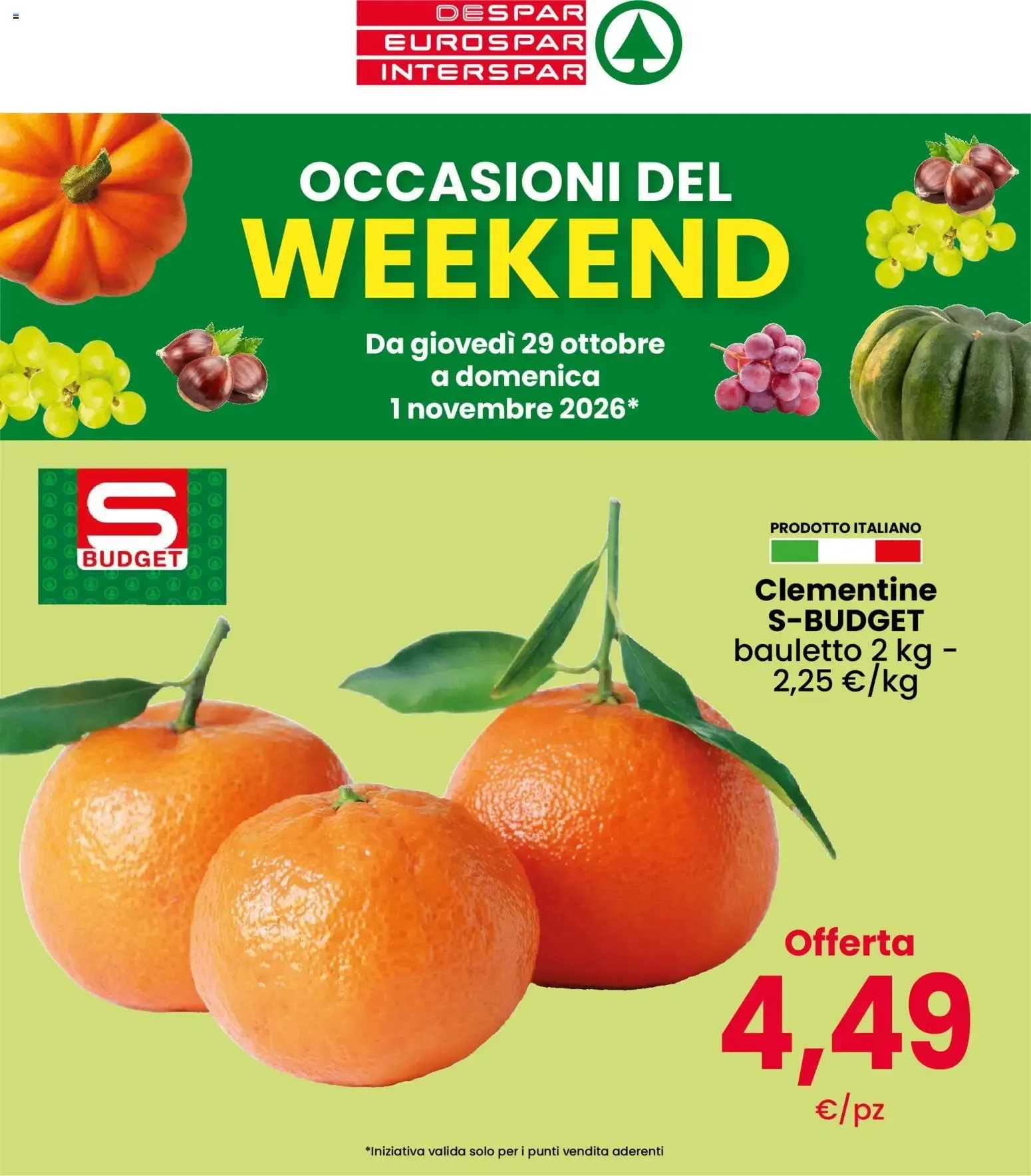 Nuovo Despar volantino Weekend dal 29/10/2026 > offerte anteprima 🛍️ da 29 ottobre a 1 novembre di 2026 - Pagina del volantino 1