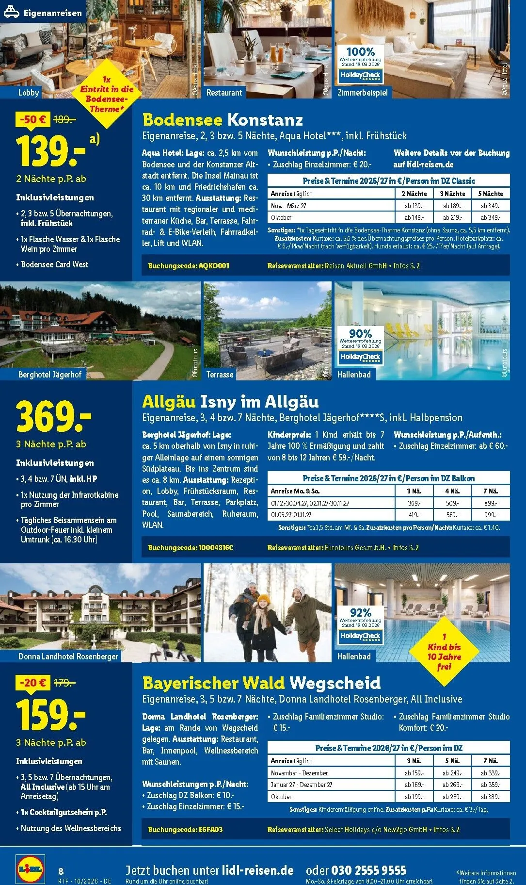 Lidl - Reise-Highlights Prospekt – von Mittwoch 14.10.2026 bis Sonntag 15.11.2026 von 14. Oktober bis 15. November 2026 - Prospekt seite 8