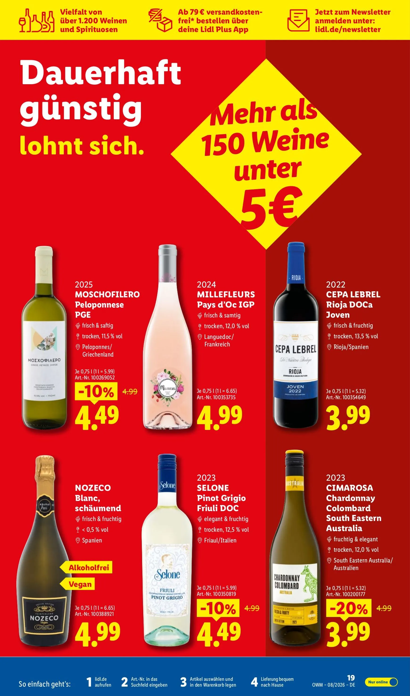 Lidl - Wein & Spirituosen Prospekt – von Samstag 01.08.2026 bis Montag 31.08.2026 von 1. August bis 31. August 2026 - Prospekt seite 19