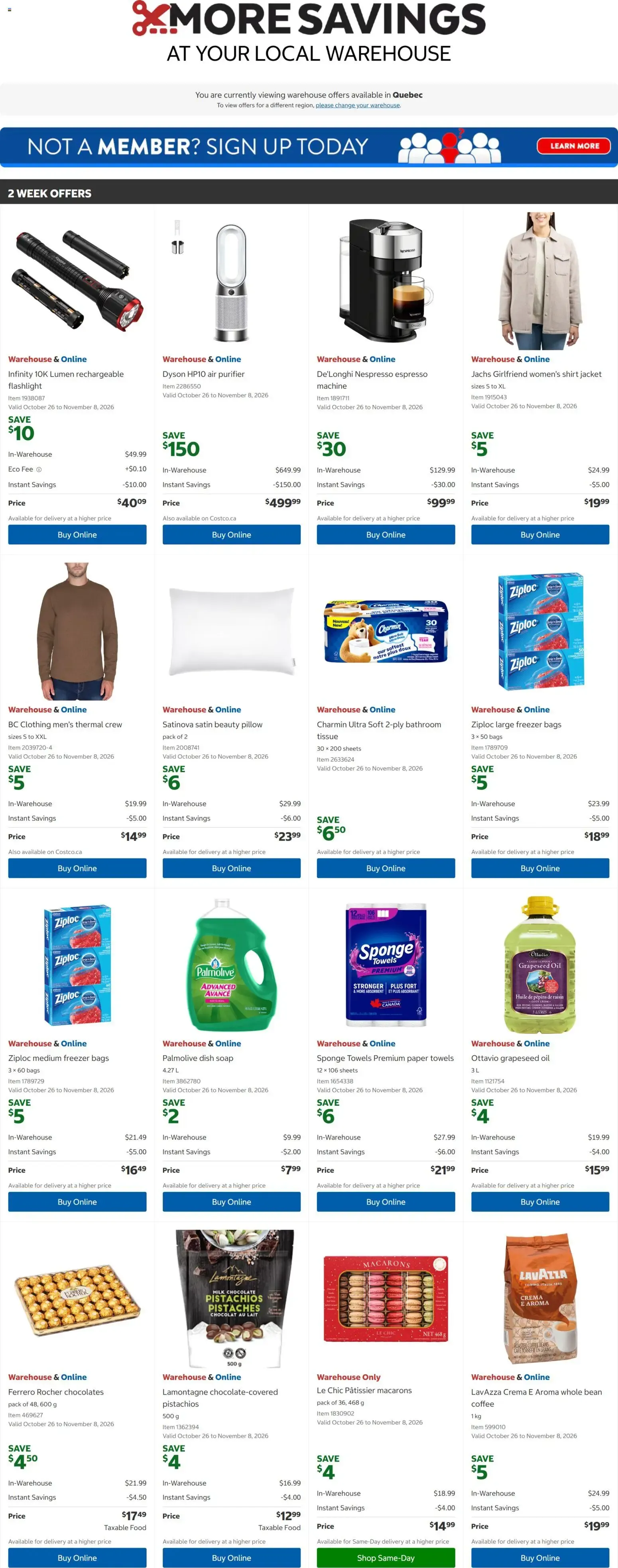Costco weekly flyer from Oct 26, 2026 > weekly specials & deals from October 26 to November 8 2026 - flyer page 1