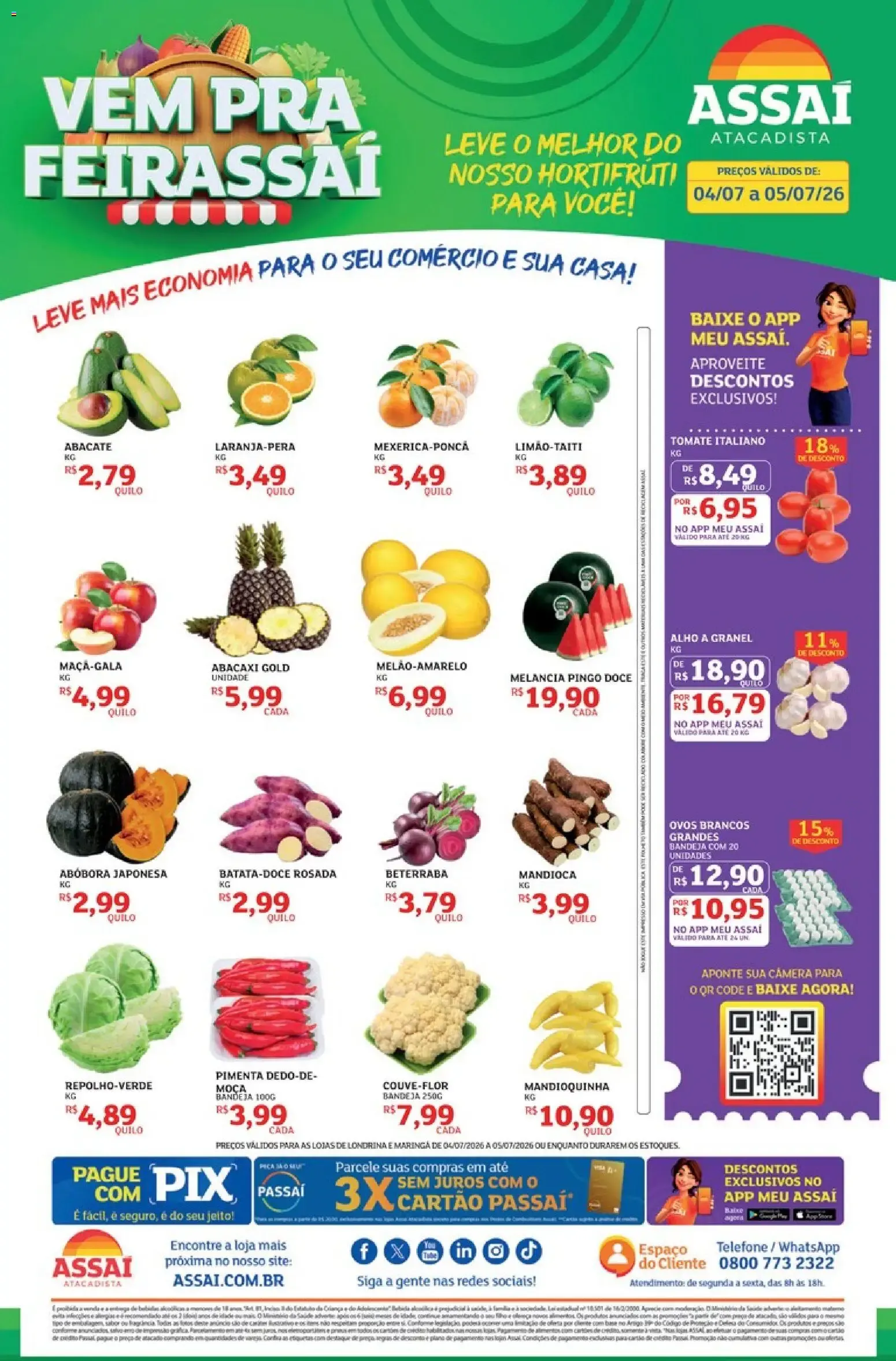 Encarte de Assaí Atacadista ofertas - PR de 04/07/2026 | Promoções Online 4 de julho até 5 de julho 2026 - Pagina 1