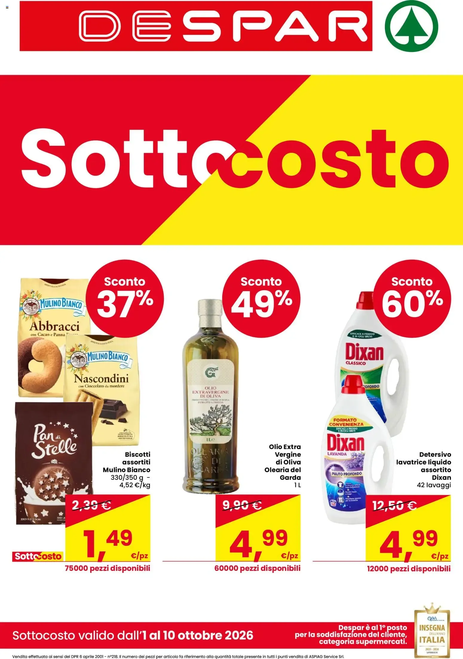 Despar Sottocosto da 1 ottobre a 10 ottobre di 2026 - Pagina del volantino 1