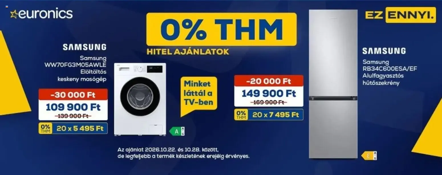 Katalógus Euronics akciós újság - 2026.10.22. -tól/töl > akció, lapozható szórólap 🛍️ október 22.-tól október 28.-ig 2026. - Oldal 1