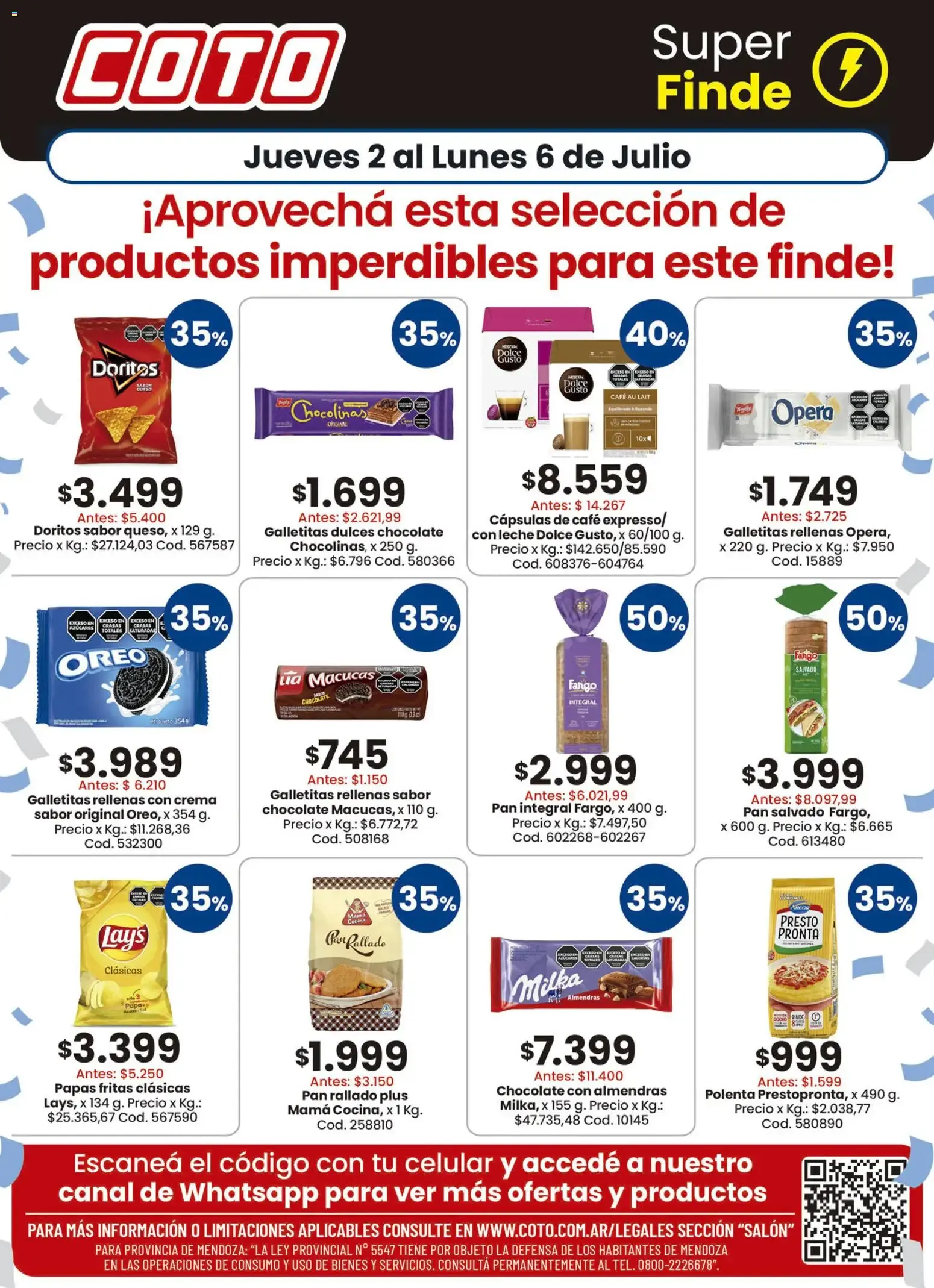 Ofertas de Coto Super Finde 2 de julio al 6 de julio 2026 - Página 1 del catálogo