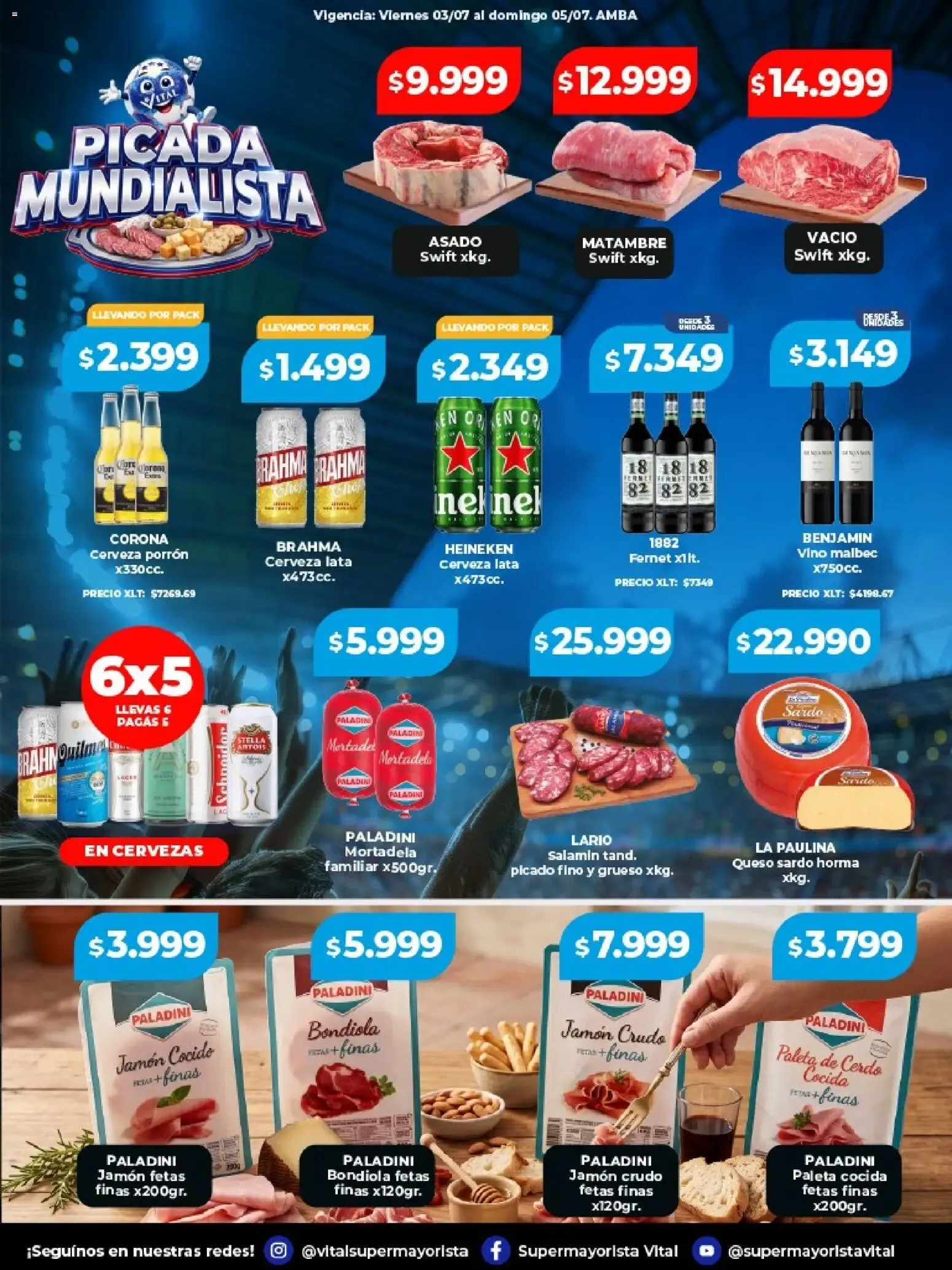 Ofertas de Picada Mundialista - Supermayorista Vital 3 de julio al 5 de julio 2026 - Página 1 del catálogo