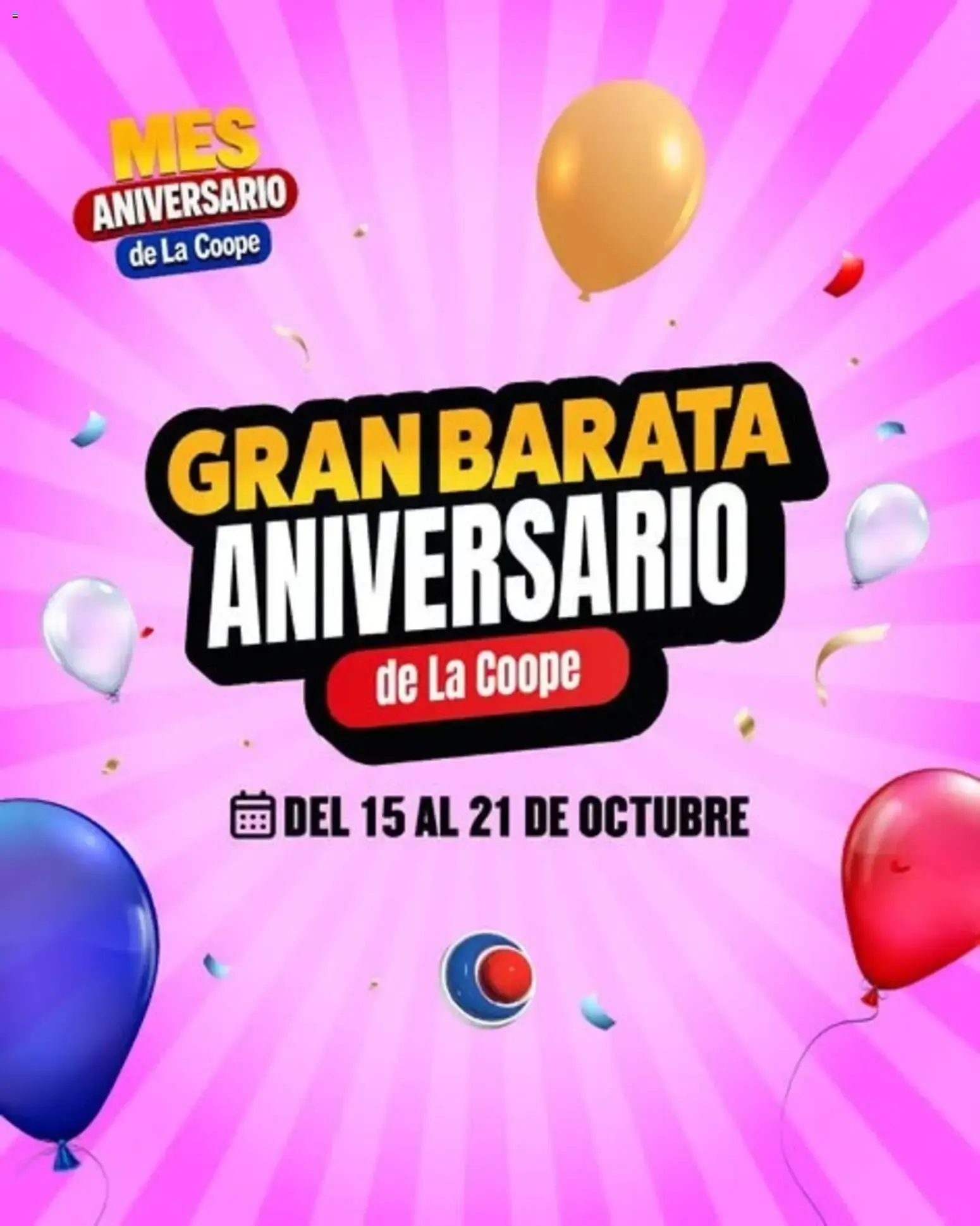 Ofertas de Gran Barata Aniversario de La Coope 15 de octubre al 21 de octubre 2026 - Página 1 del catálogo