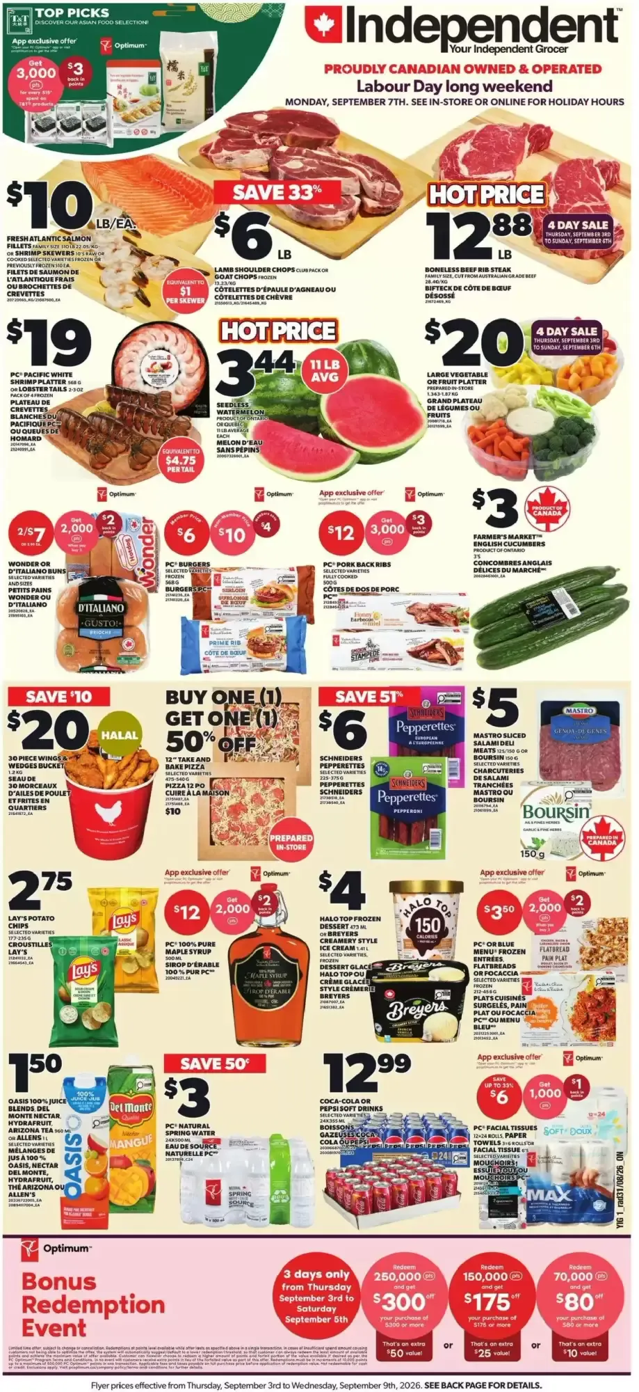 Independent Grocer flyer week 36 from September 3 to September 9 2026 - flyer page 1