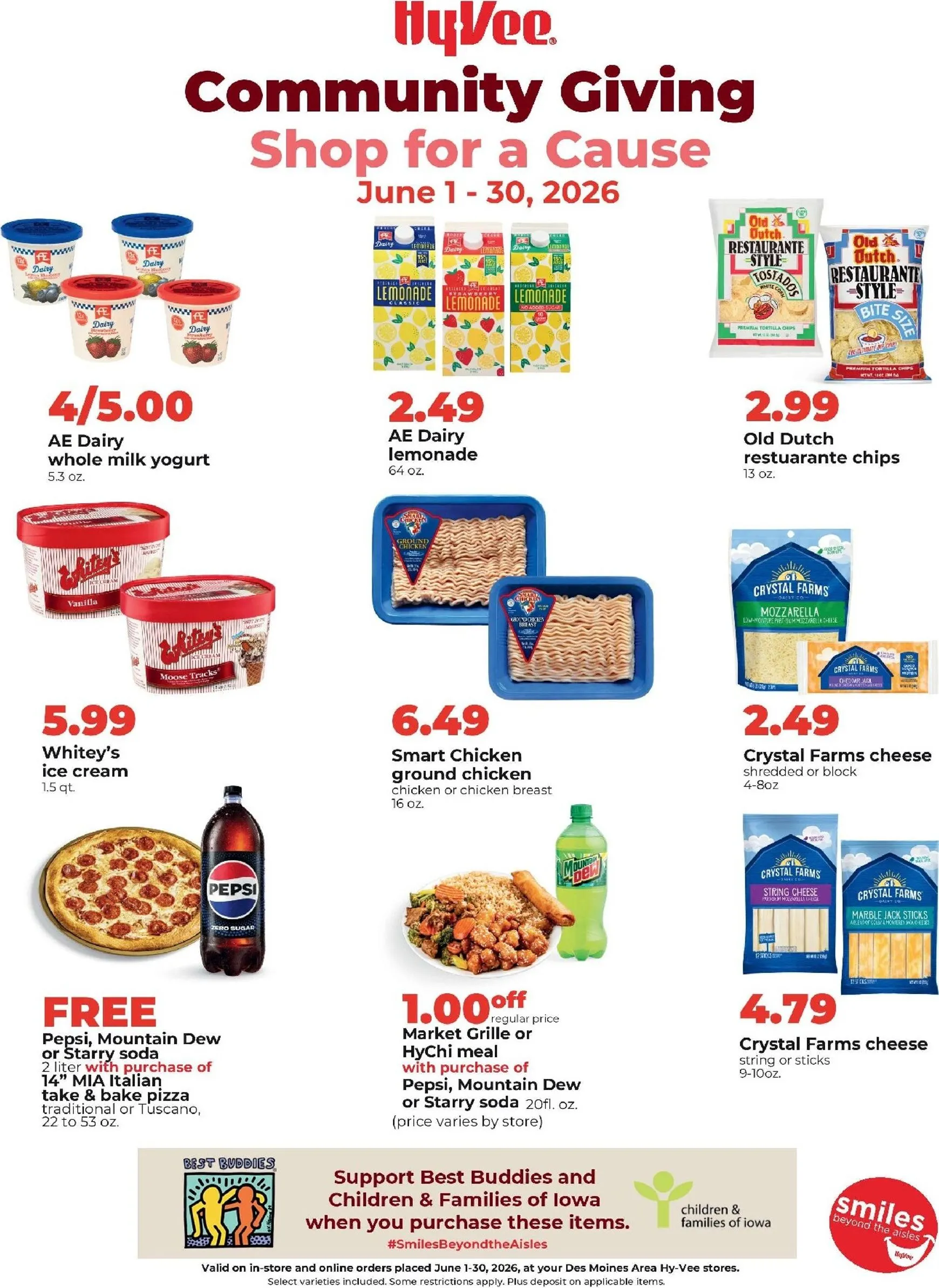 Weekly ad Current Hy Vee - Community Giving leaflet valid from Monday 06/01/2026 to Tuesday 06/30/2026 from June 1 to June 30 2026 - Page 1