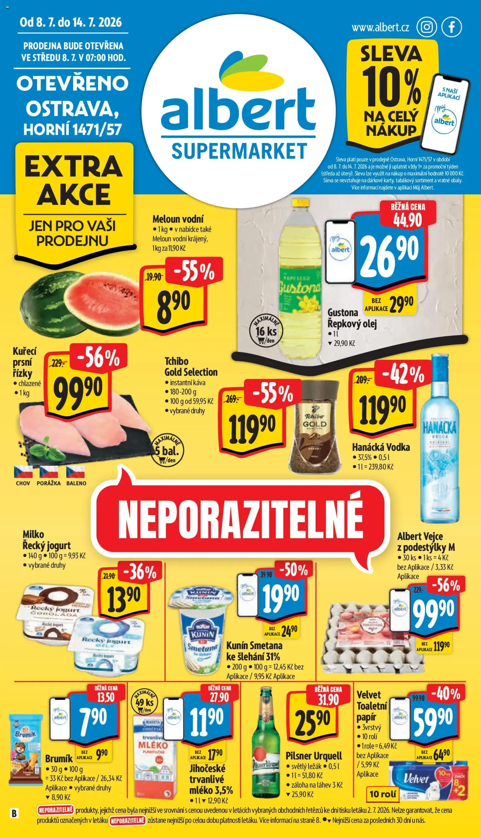 Albert leták - Supermarket - Ostrava od 08.07.2026 - Akční leták - 8. července 14. července 2026 - Page 1
