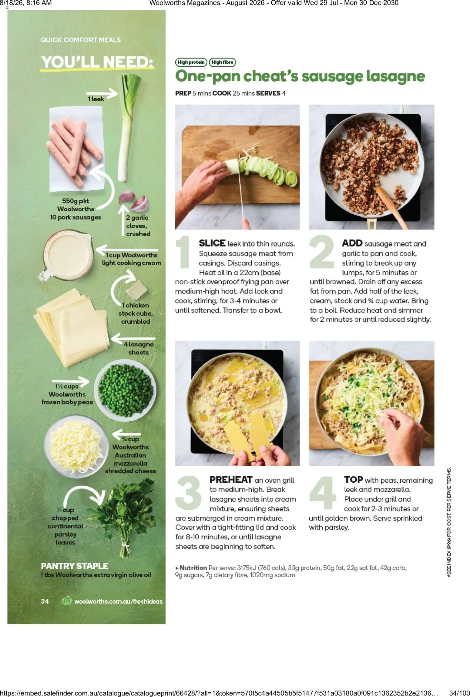 Woolworths Fresh Ideas - August 2026 - Catalogue valid from 29 July to 30 December 2030 - page 34