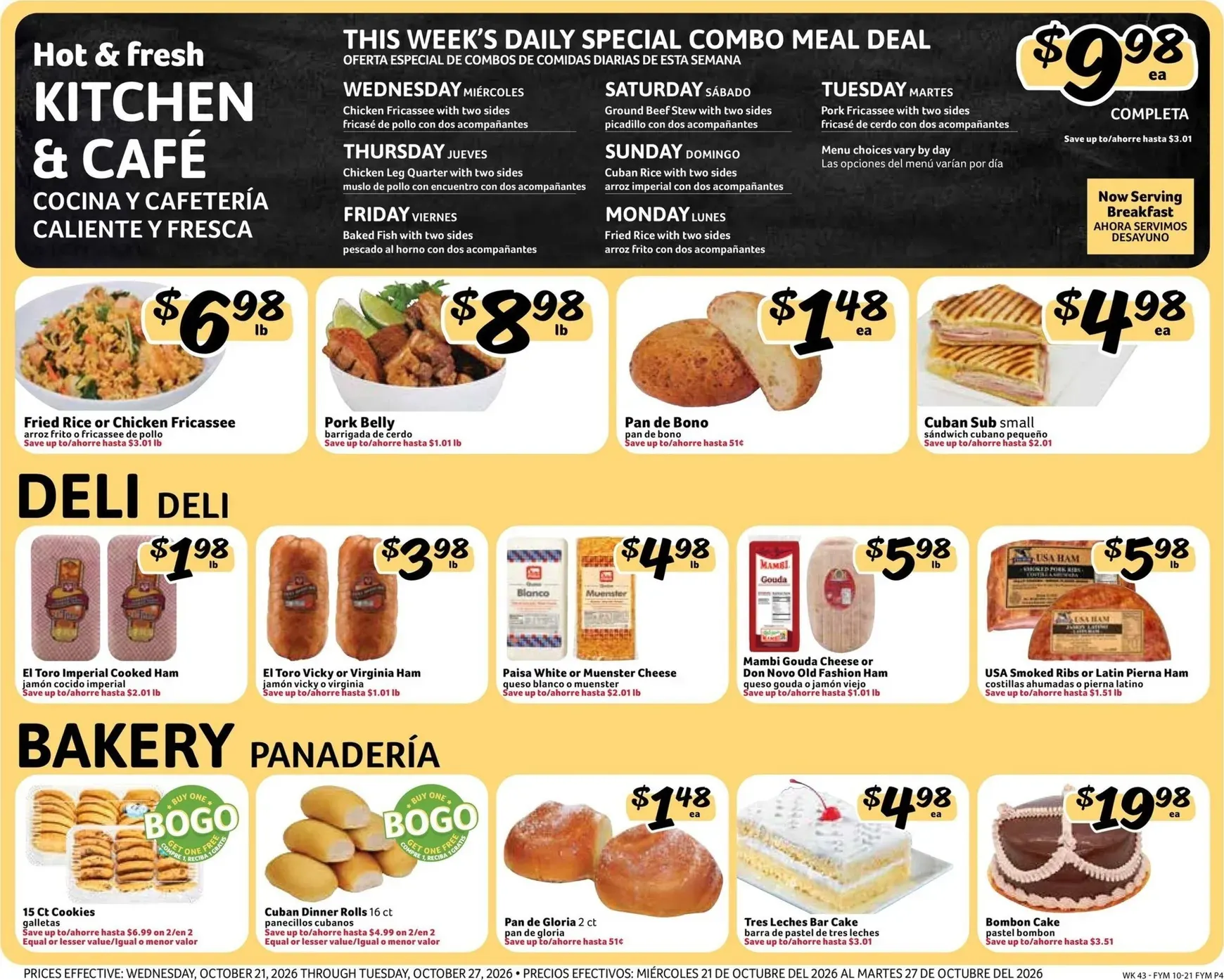 Weekly promotion Fresco Supermarkets Weekly Specials spanning from October 21 to October 27 2026 - Page 4 for Catalogue 365