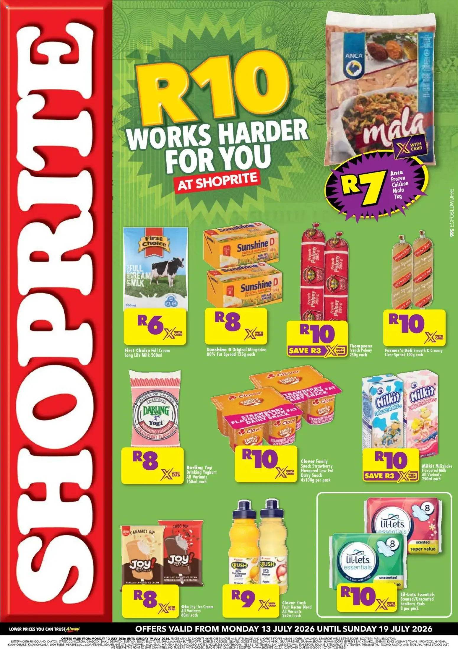 Shoprite - Eastern Cape - R10 Low Price Bonanza (13/07/2026 - 19/07/2026) → Online Catalogue from 13 July to 19 July 2026 - Catalogue Page 1
