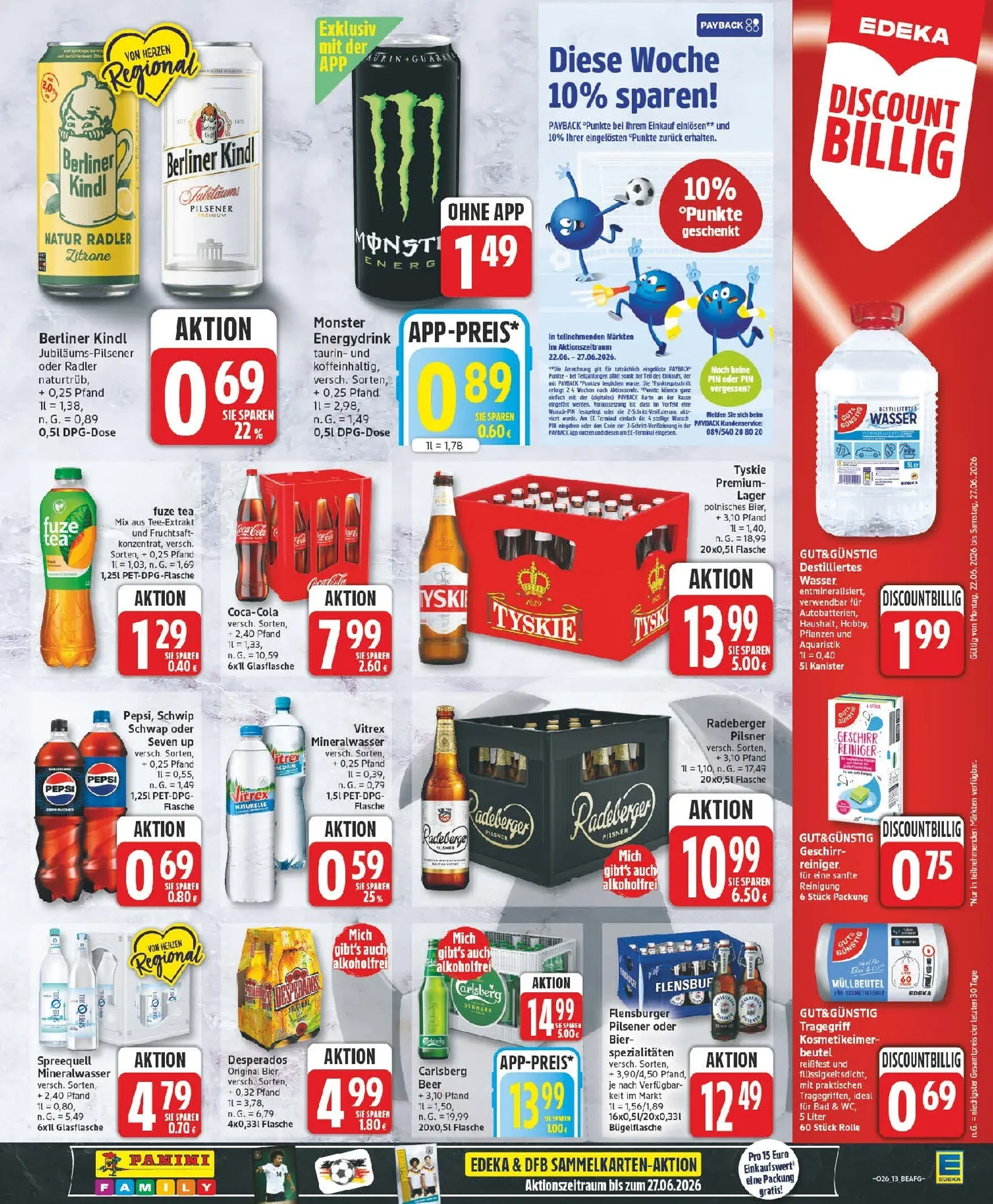 Edeka - Mega Preis der Woche! Prospekt – von Montag 22.06.2026 bis Samstag 27.06.2026 von 22. Juni bis 27. Juni 2026 - Prospekt seite 13