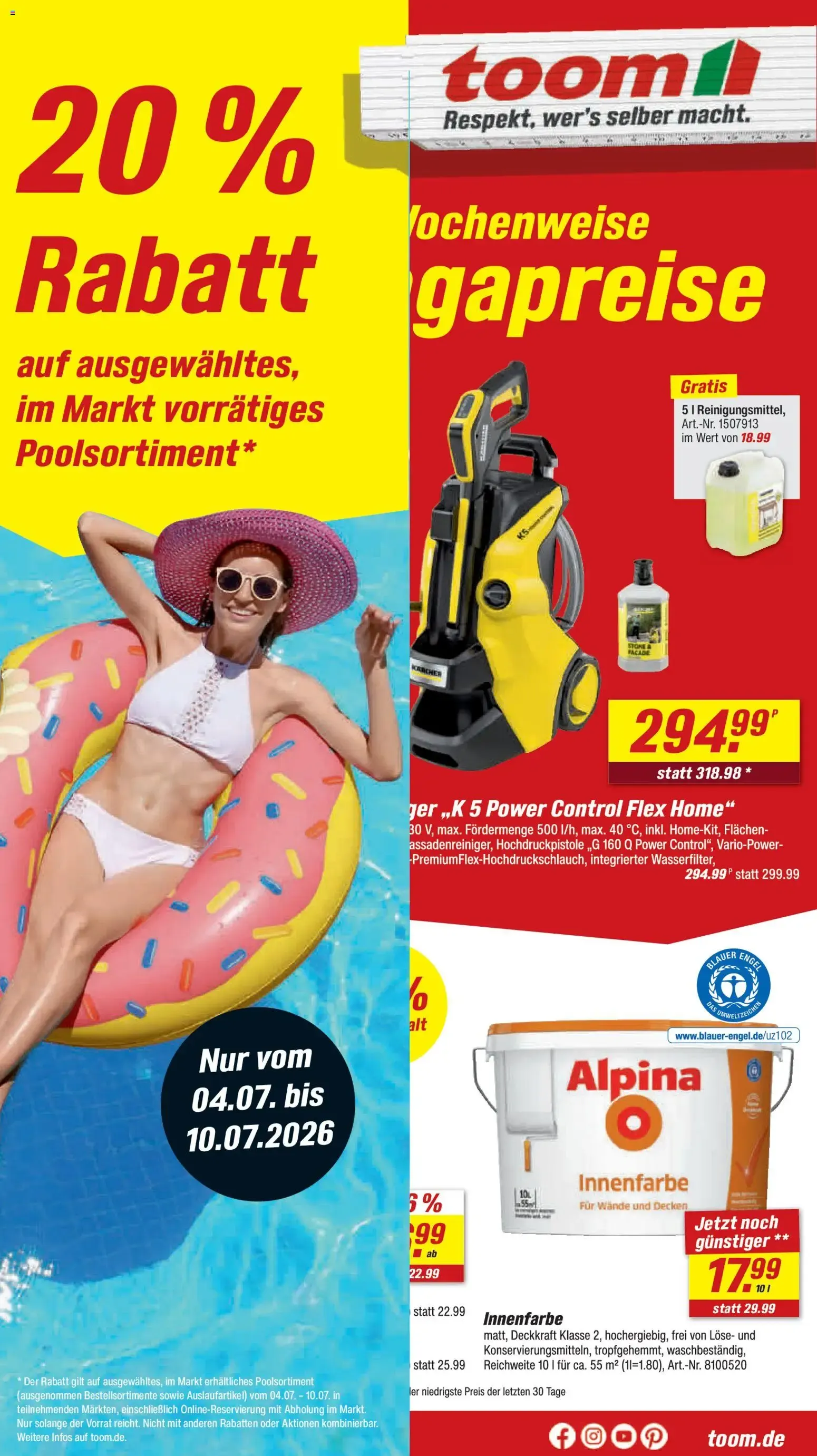 Toom Baumarkt Prospekt (ab 04.07.2026) zum Blättern von 4. Juli bis 10. Juli 2026 - Prospekt seite 1