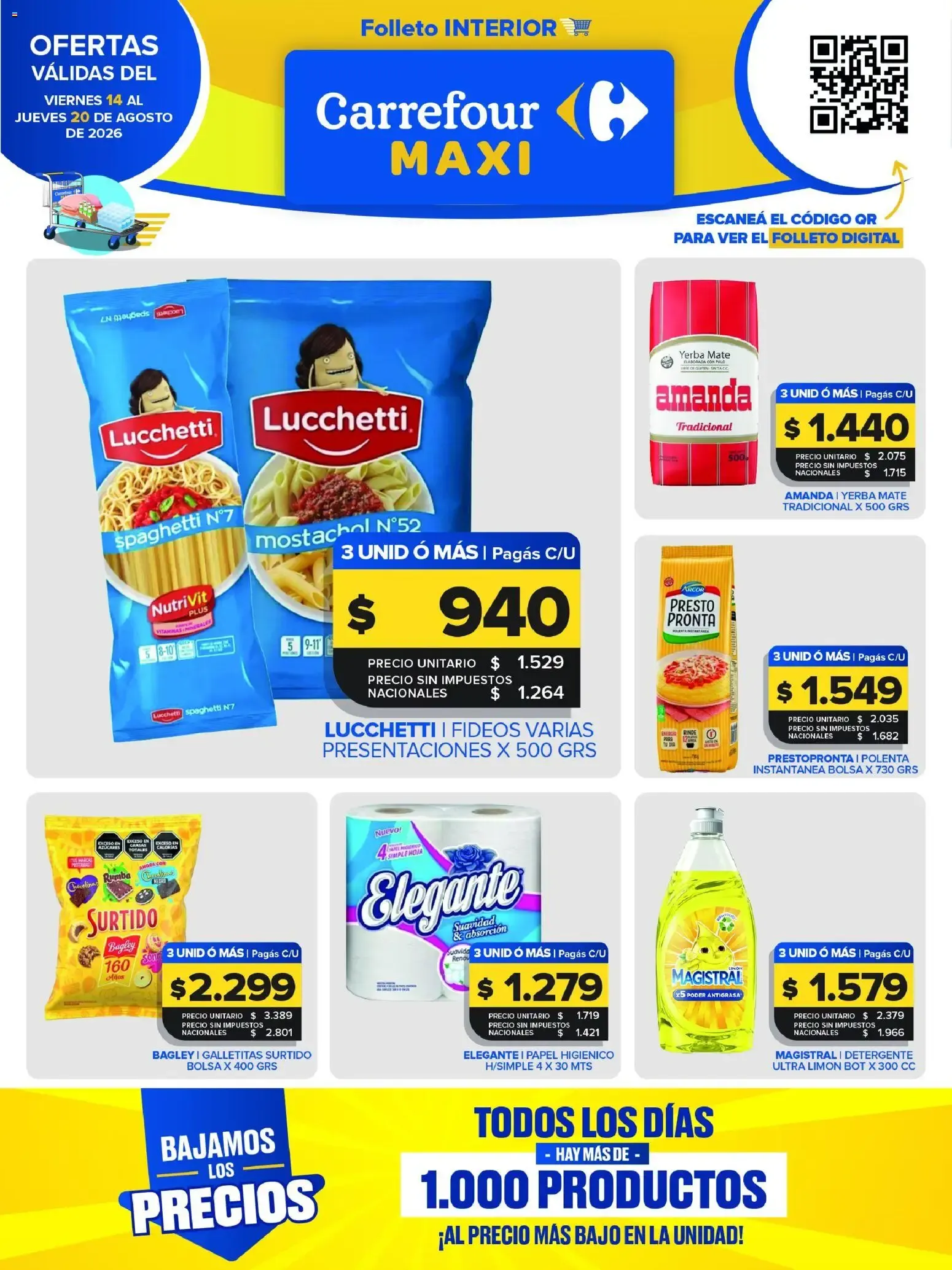 Ofertas de Carrefour Maxi catálogo del 14/08/2026 - 20/08/2026 14 de agosto al 20 de agosto 2026 - Página 1 del catálogo