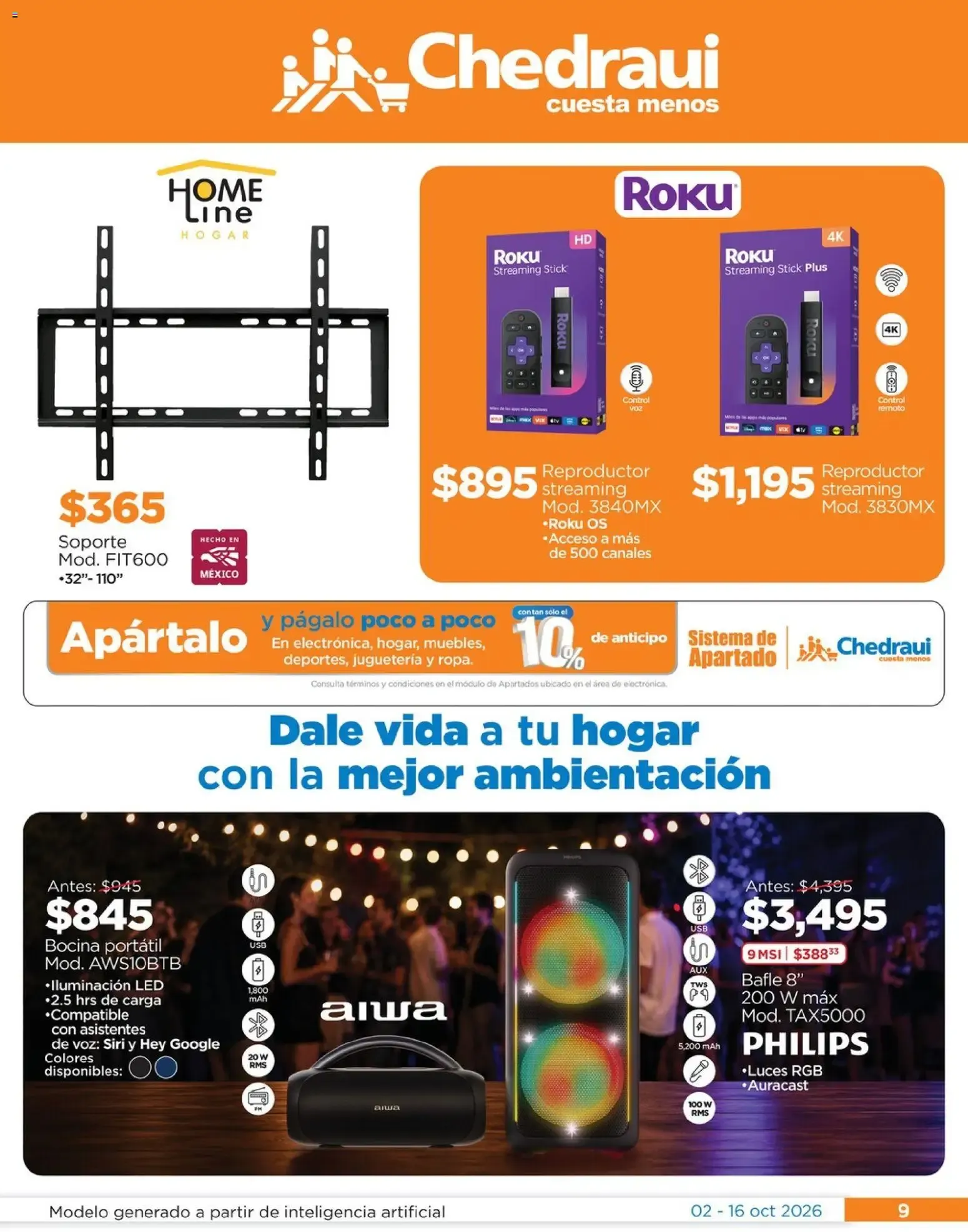 Catálogo de Chedraui folleto Renueva tu hogar Llevarte más cuesta menos (02/10/2026 - 16/10/2026) - catálogo en línea 2 de octubre al 16 de octubre 2026 - Pagina 9