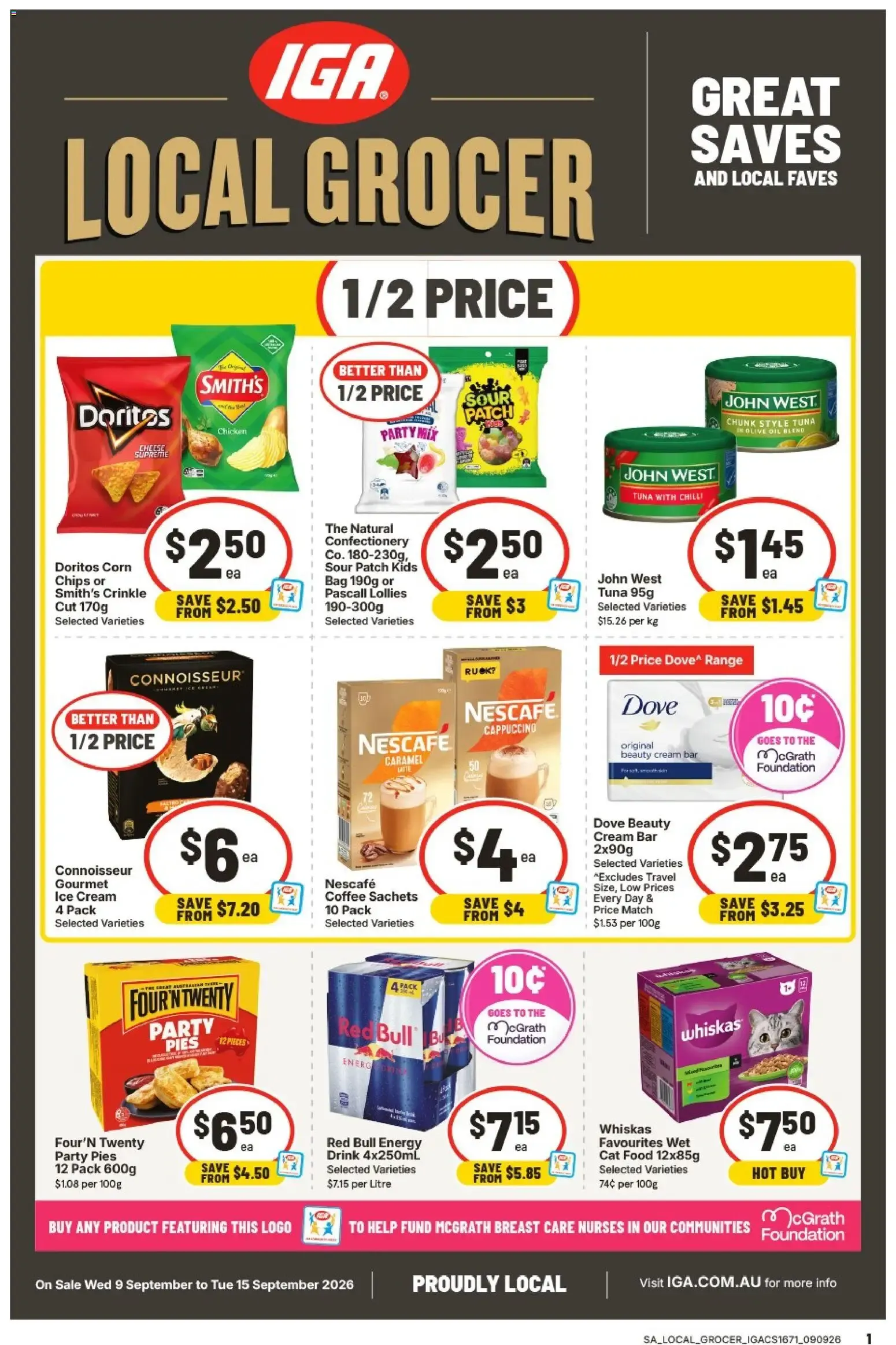 IGA Local Grocer: Great Saves and Local Faves - Catalogue valid from 9 September to 15 September 2026 - page 1