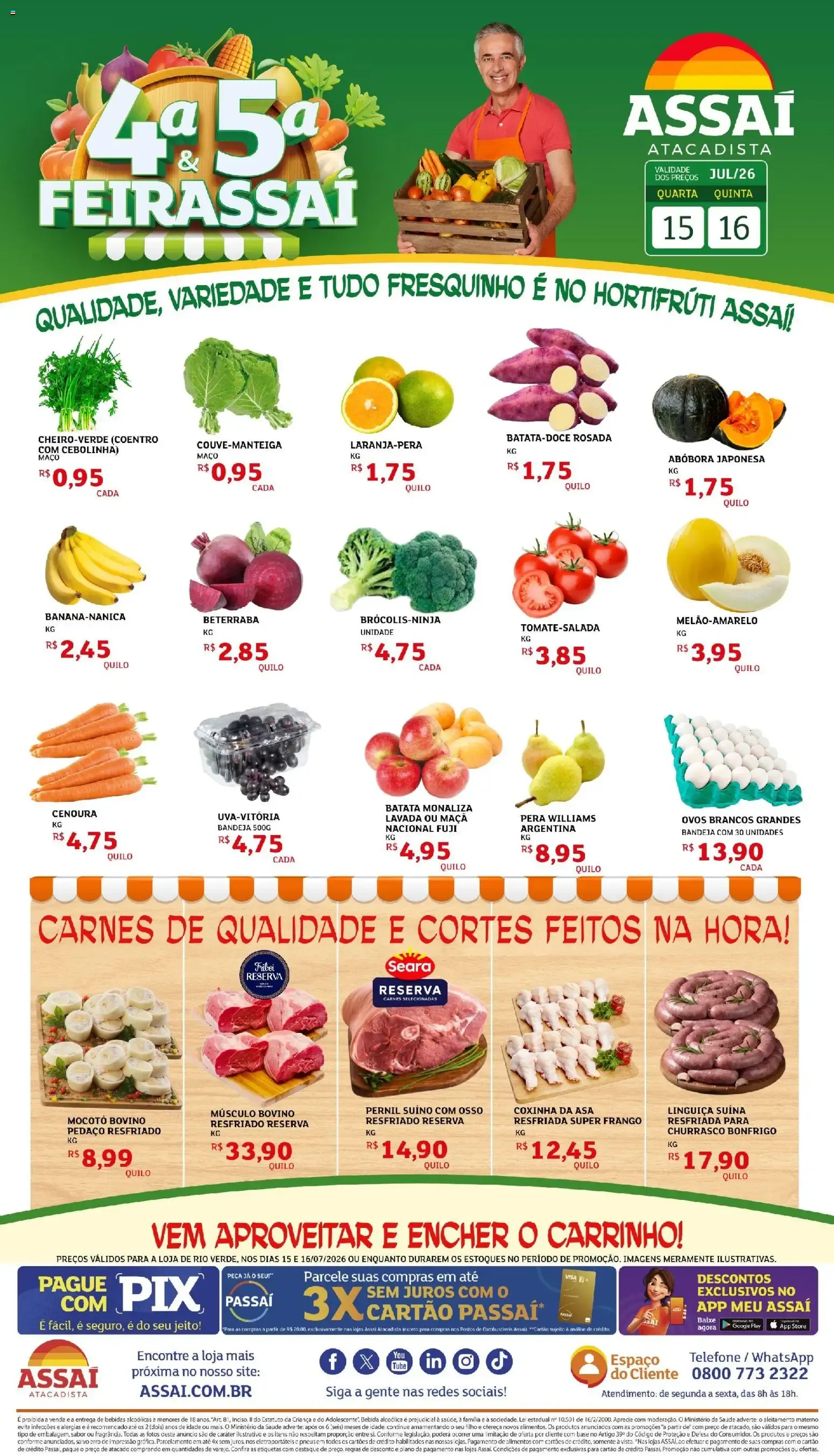 Encarte de Assaí Atacadista 4ª e 5ª Feira Assaí 15 de julho até 16 de julho 2026 - Pagina 1