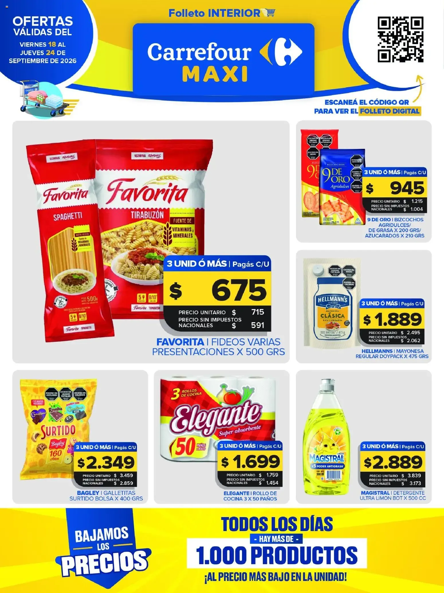 Ofertas de Carrefour Maxi catálogo del 18/09/2026 - 24/09/2026 18 de septiembre al 24 de septiembre 2026 - Página 1 del catálogo
