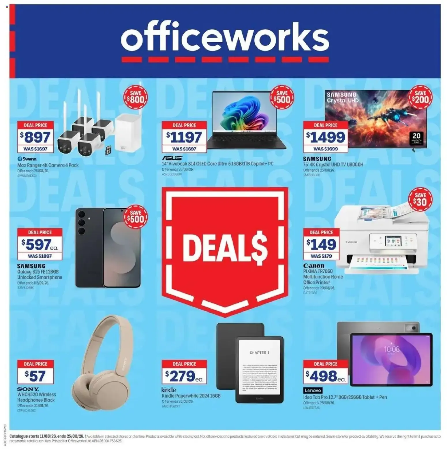 Officeworks catalogue - 11/08/2026 > weekly / monthly specials - Catalogue valid from 11 August to 25 August 2026 - page 1