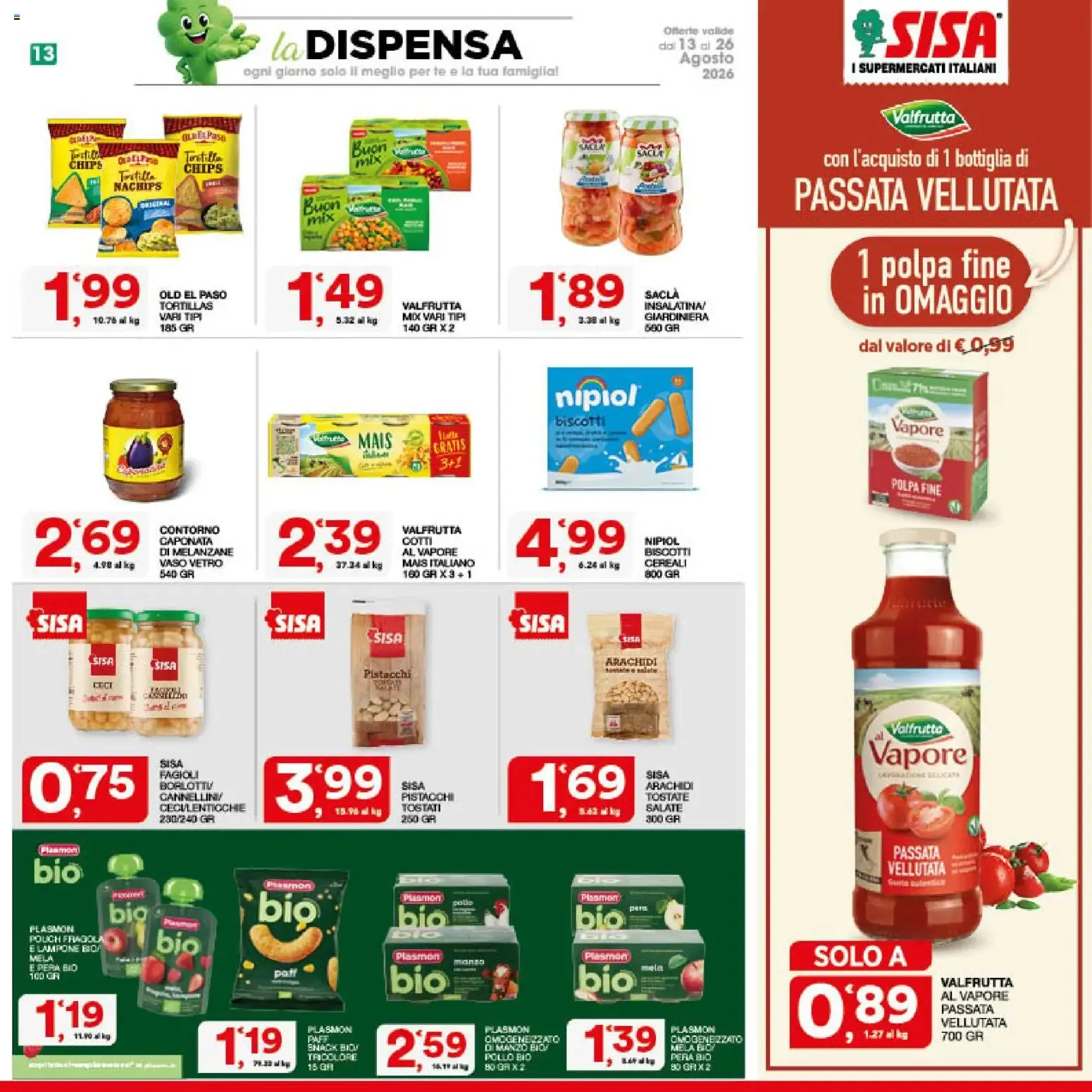 SISA I Supermercati Italiani - Buon Ferragosto da 13 agosto a 26 agosto di 2026 - Pagina del volantino 13
