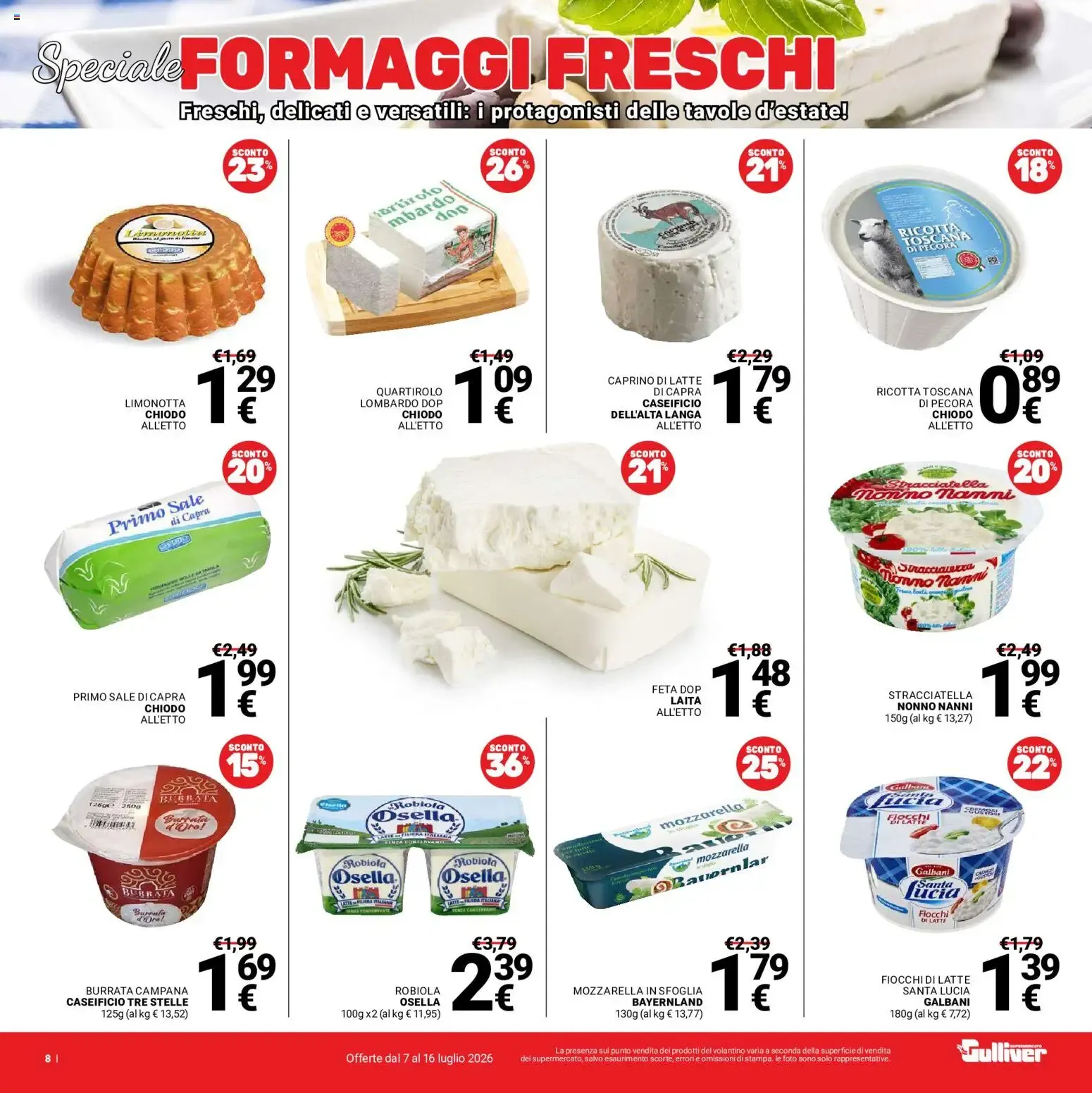 Gulliver Supermercato: SOTTOCOSTO 10 giorni di offerte da 7 luglio a 16 luglio di 2026 - Pagina del volantino 8