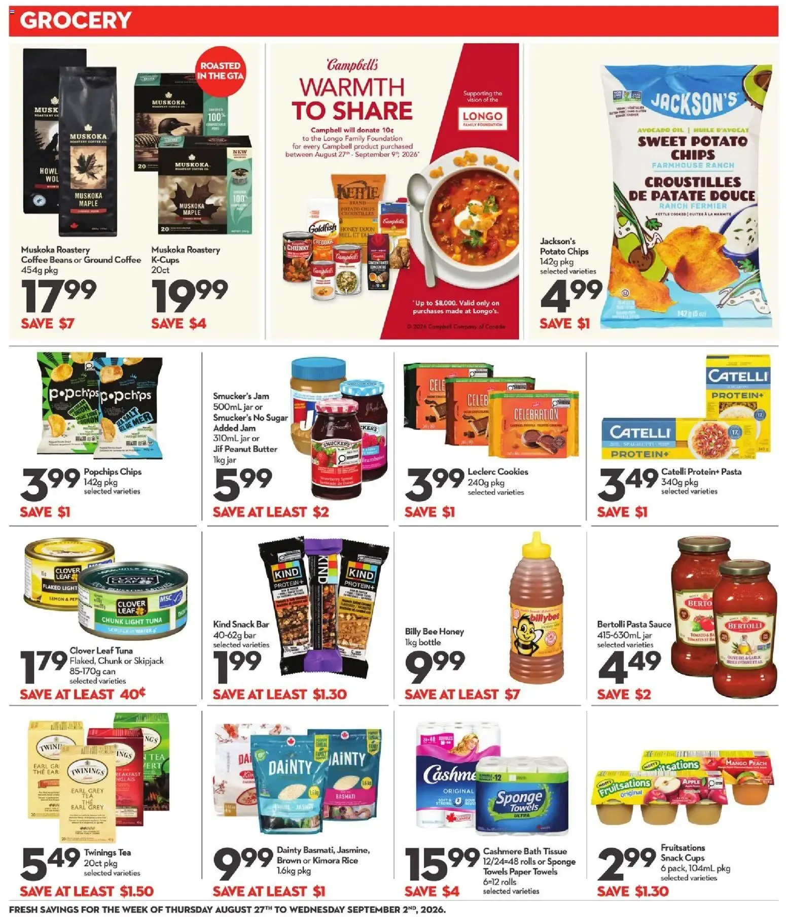 Longo's weekly flyer / circulaire from Aug 27, 2026 > weekly specials & deals from August 27 to September 2 2026 - flyer page 10