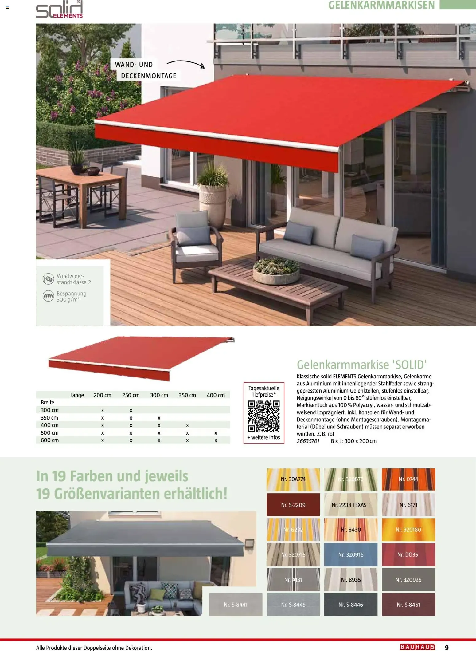 Bauhaus Markisen (ab 30.06.2026) zum Blättern von 30. Juni bis 31. Dezember 2026 - Prospekt seite 9