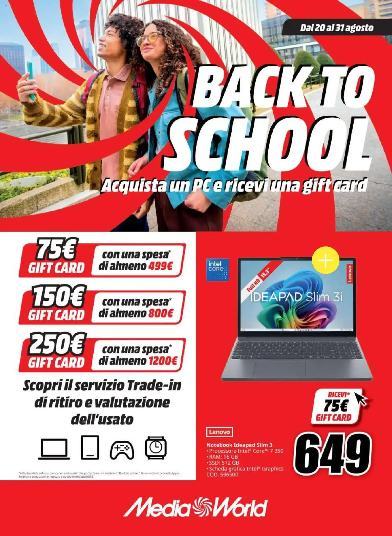 MediaWorld - Back to School da 20 agosto a 31 agosto di 2026 - Pagina del volantino 1
