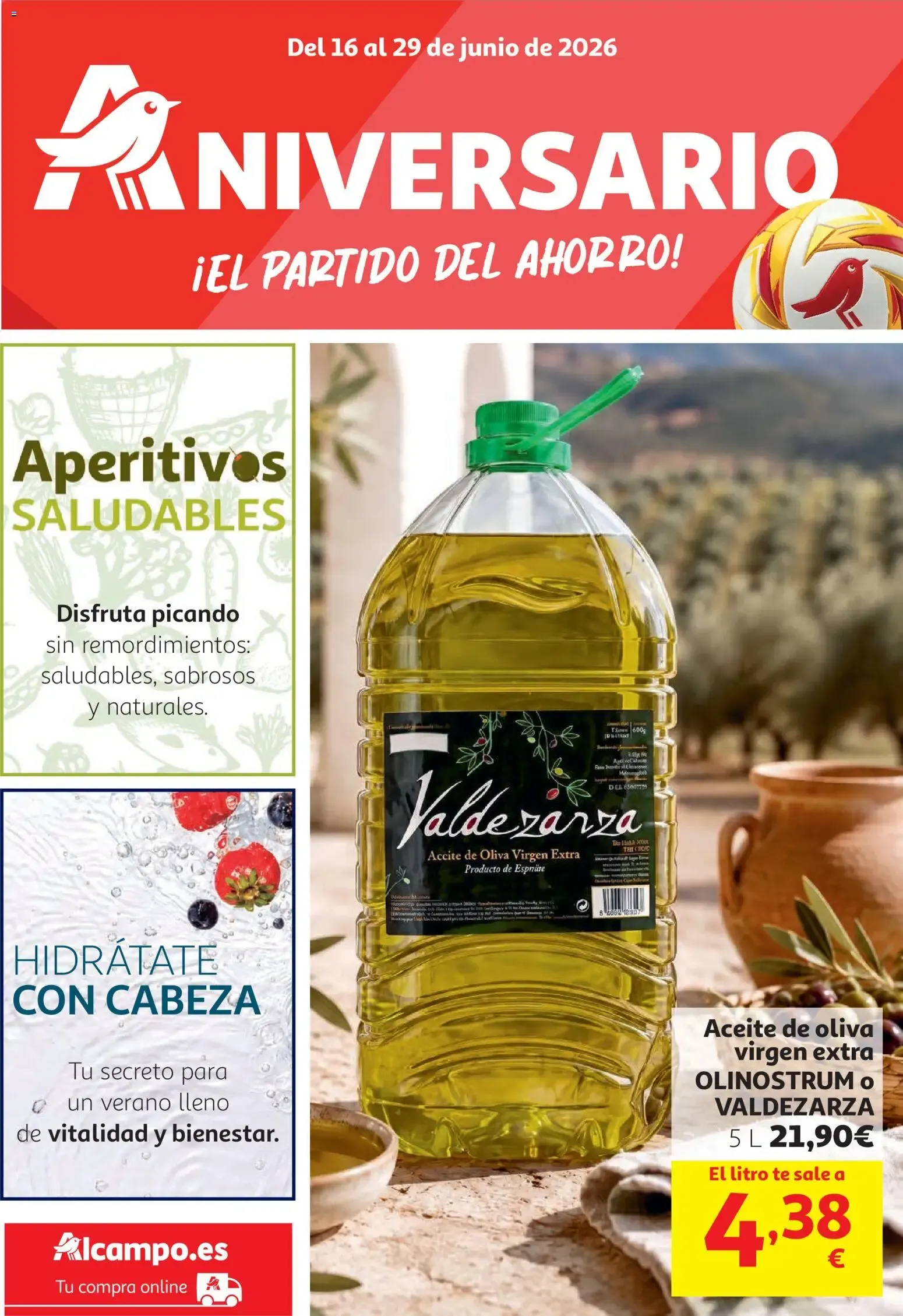 Catálogo de Alcampo - Aniversario: ¡El Partido del Ahorro! 16 de junio al 29 de junio 2026 - Página 1
