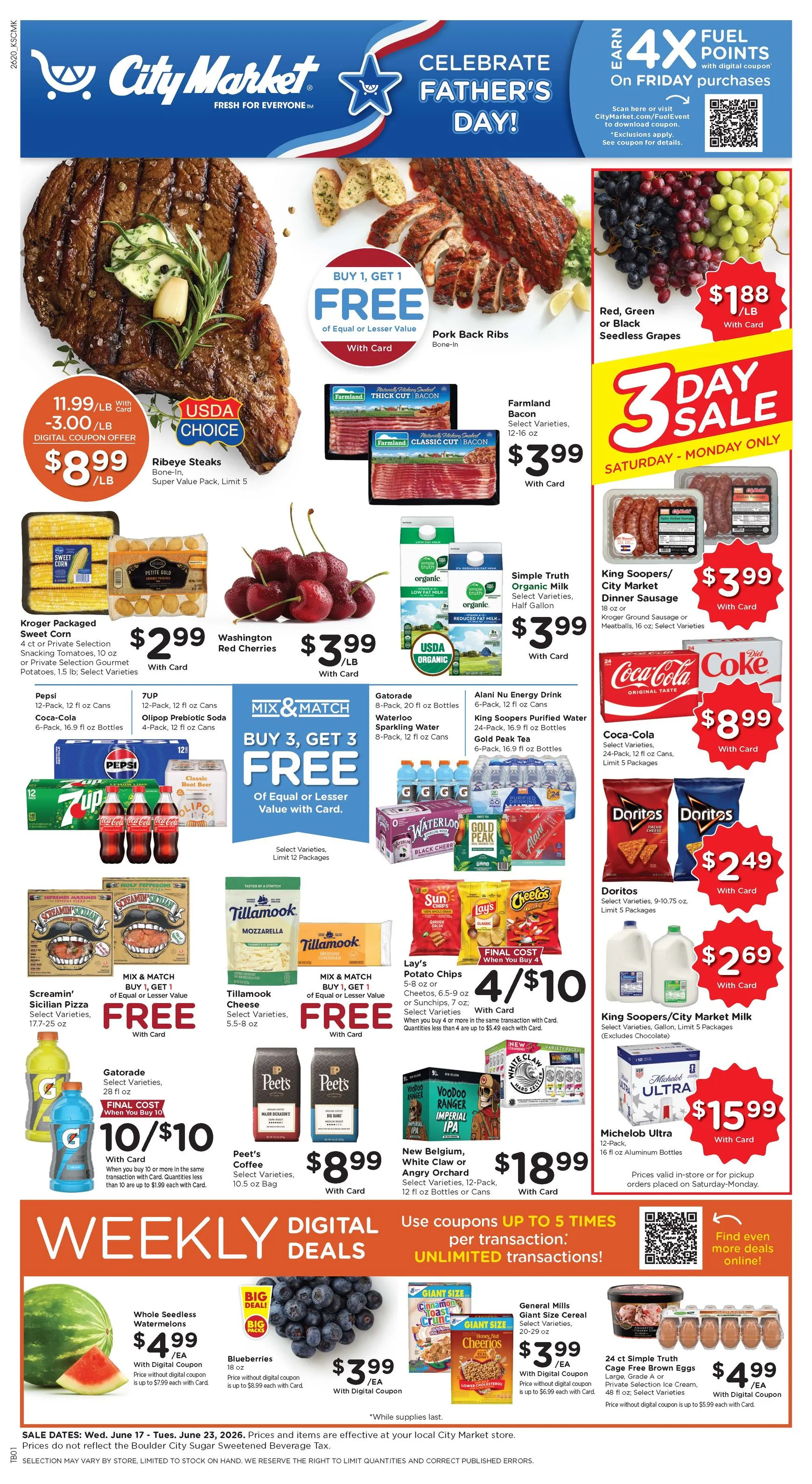 Current City Market leaflet valid from Wednesday 06/17/2026 to Tuesday 06/23/2026