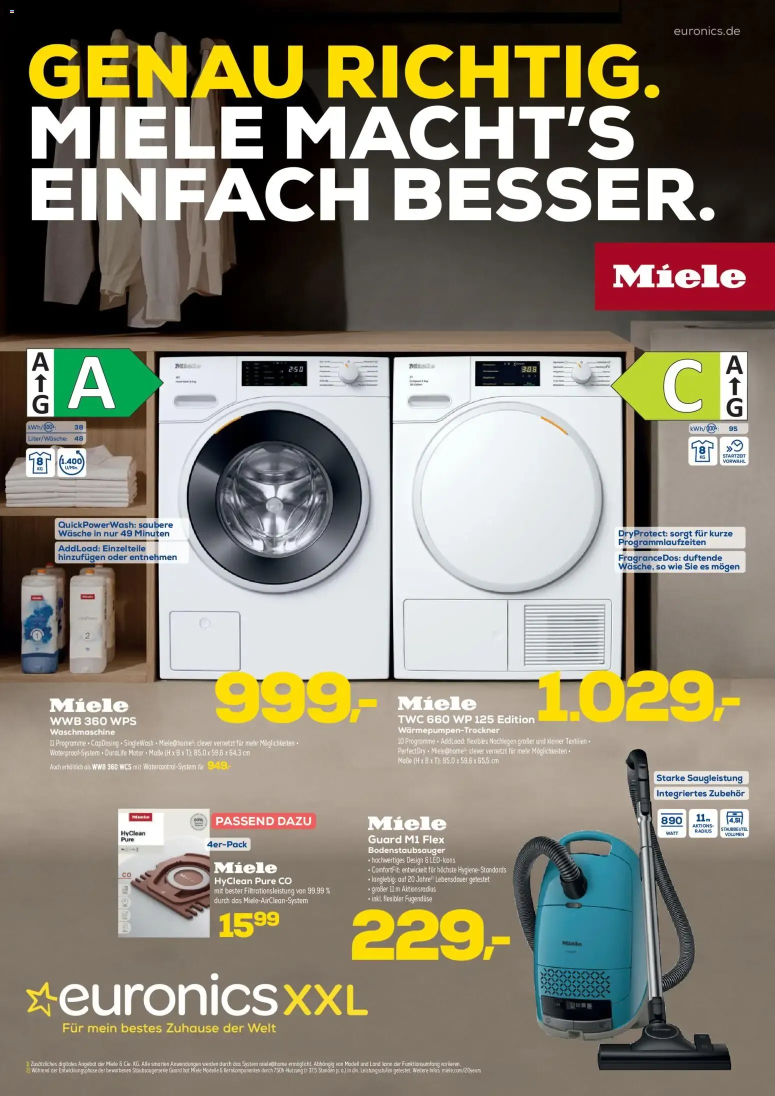 Euronics Sonderbeilage Miele (ab 16.09.2026) zum Blättern von 16. September bis 27. September 2026 - Prospekt seite 1