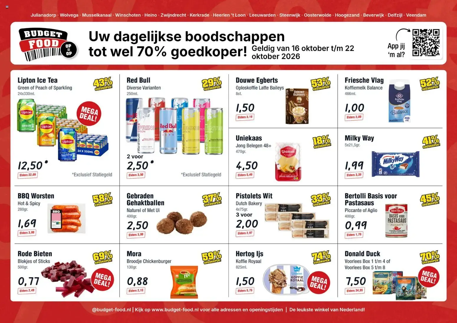 Budget Food folder vanaf 16-10-2026 || NIEUWE van 16 oktober tot 22 oktober 2026 - Folder pagina 1
