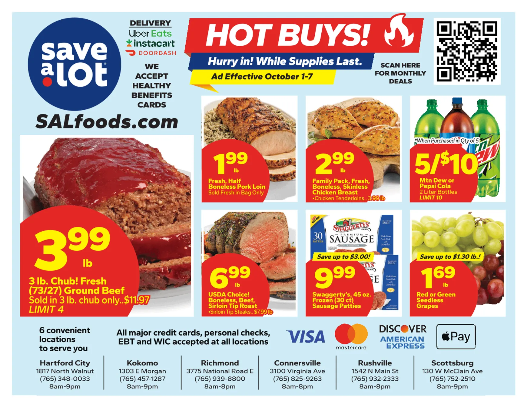 Weekly promotion Current Save a Lot leaflet valid from Thursday 10/01/2026 to Wednesday 10/07/2026 spanning from October 1 to October 7 2026 - Page 1 for Catalogue 365