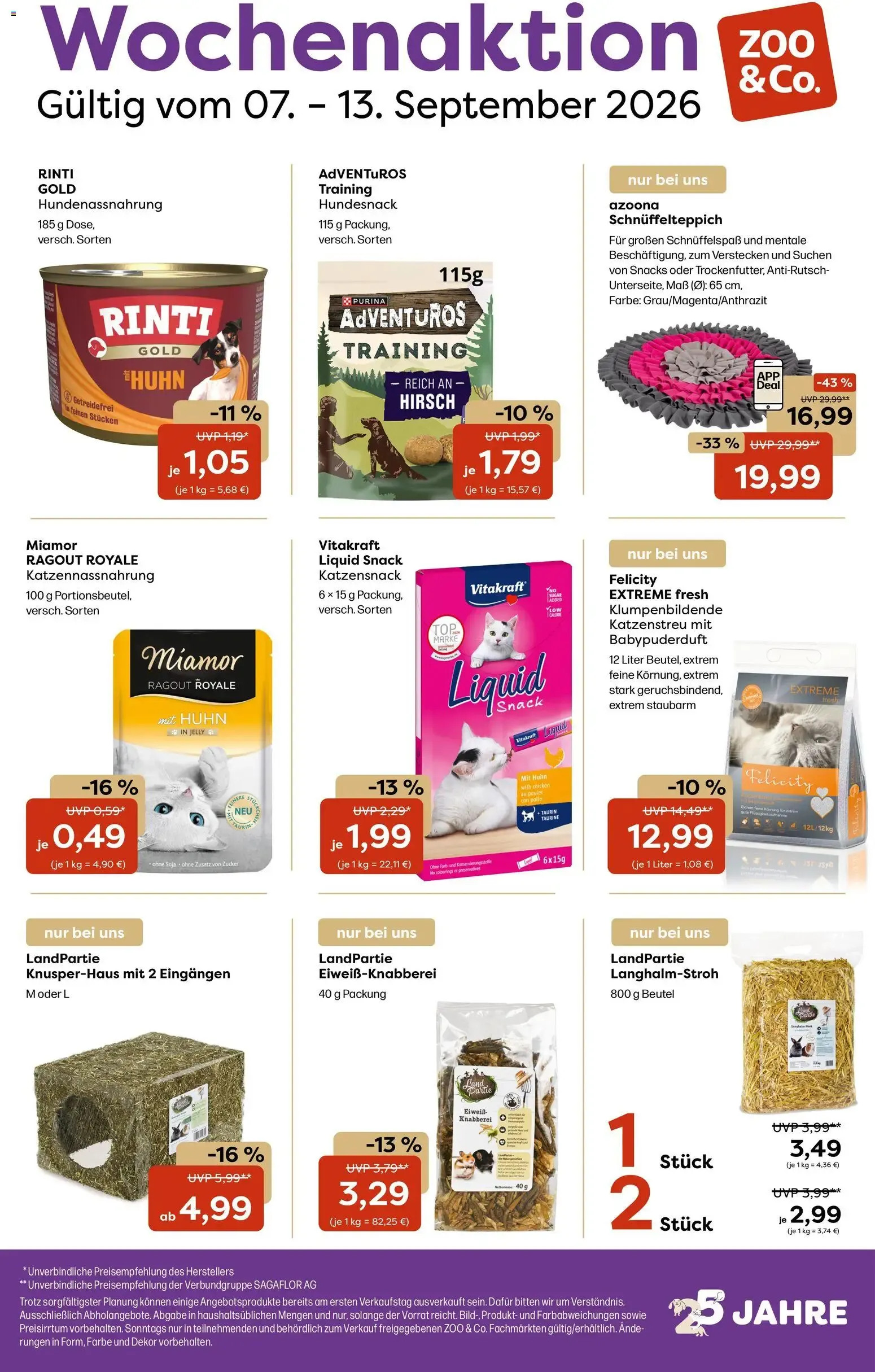 Zoo & co Prospekt vom 07.09.2026 – Angebote online von 7. September bis 13. September 2026 - Prospekt seite 1