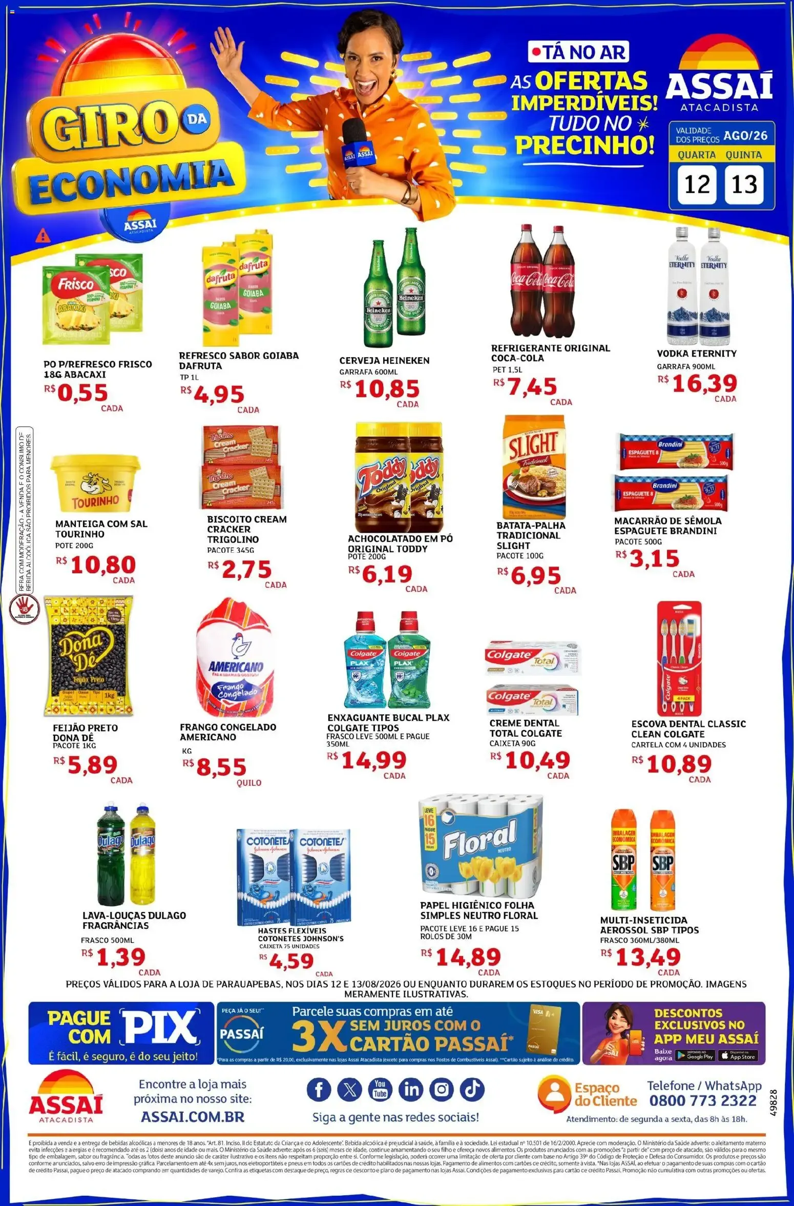Encarte de Assaí Atacadista - Giro da Economia 12 de agosto até 13 de agosto 2026 - Pagina 1